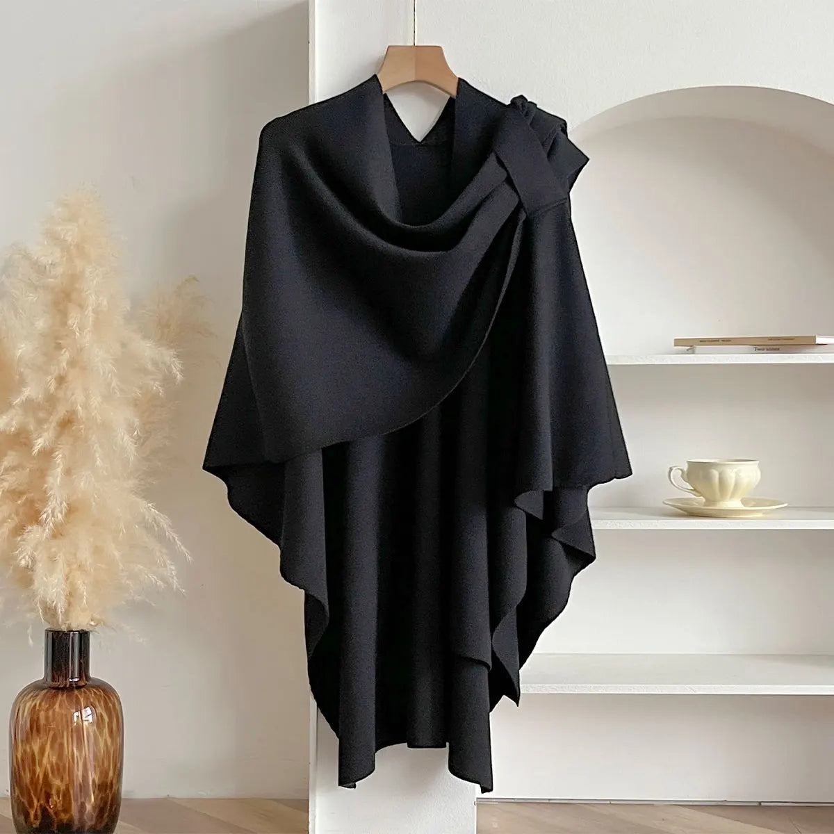 Luxe Dubbelzijdige Poncho Dames - Warm en Stijlvol voor Koude Dagen