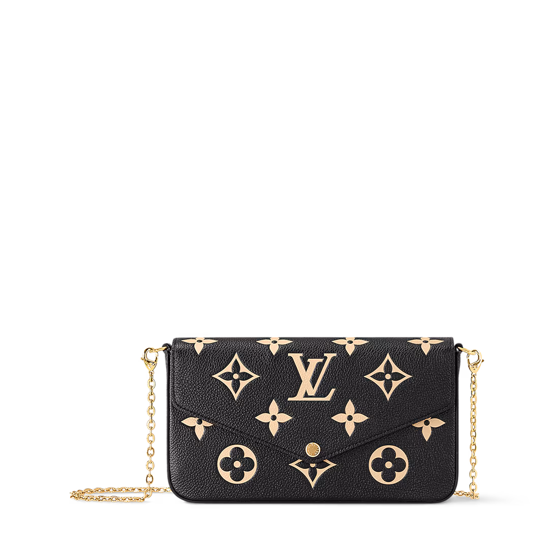 Louis Vuitton Pochette Félicie | Bicolor Monogram Empreinte Black/Beige | M82479 - COZYMIZE