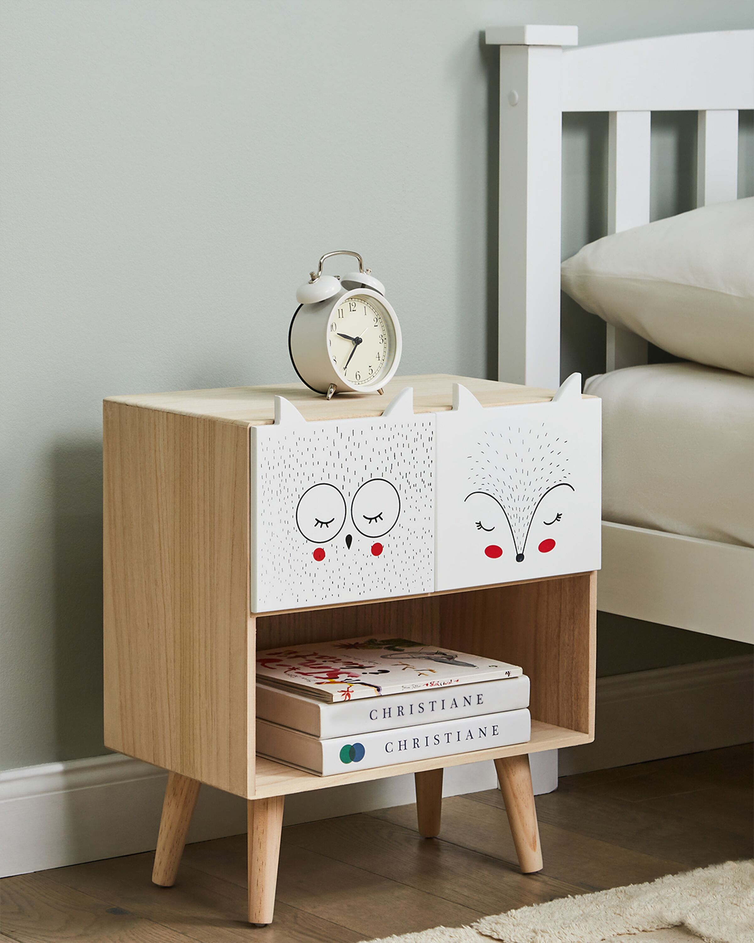 2 Drawer Bedside Table RUPERT Light Brown