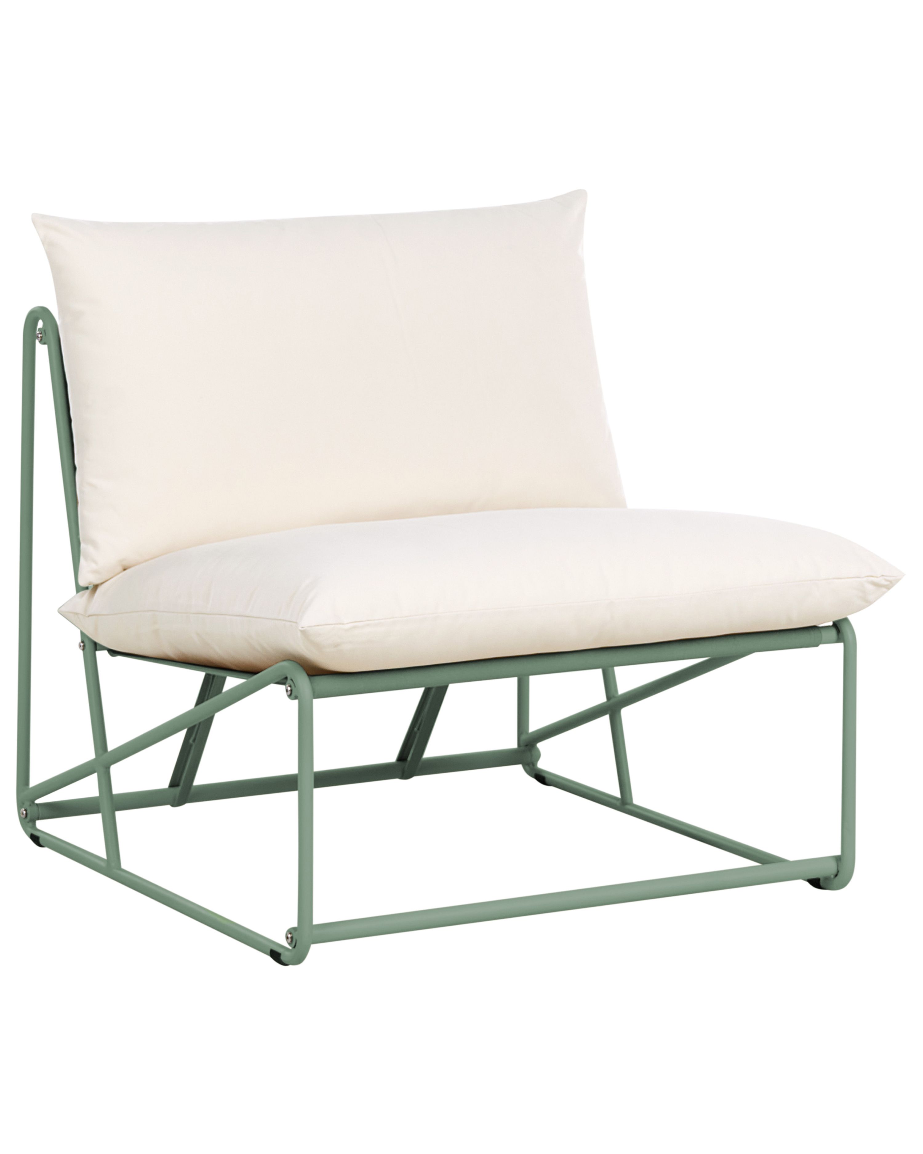 Garden Chair with Cushion PICO Metal Green