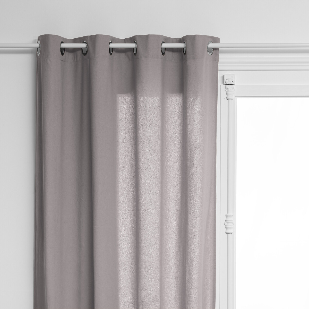 Curtain "Anjali" Cotton & metal, light grey, 135x240 cm