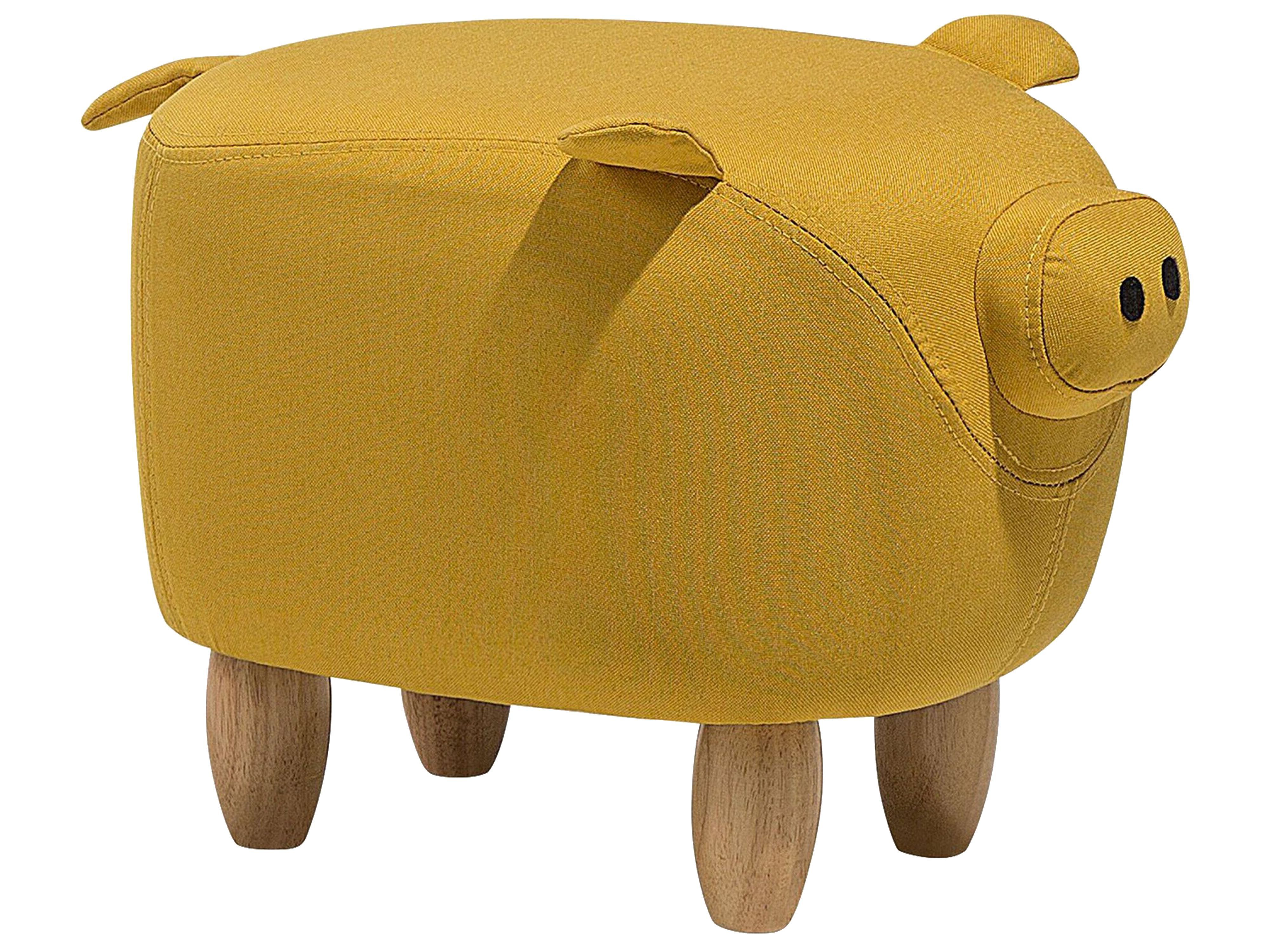 Animal Stool PIGGY Fabric Yellow Pig
