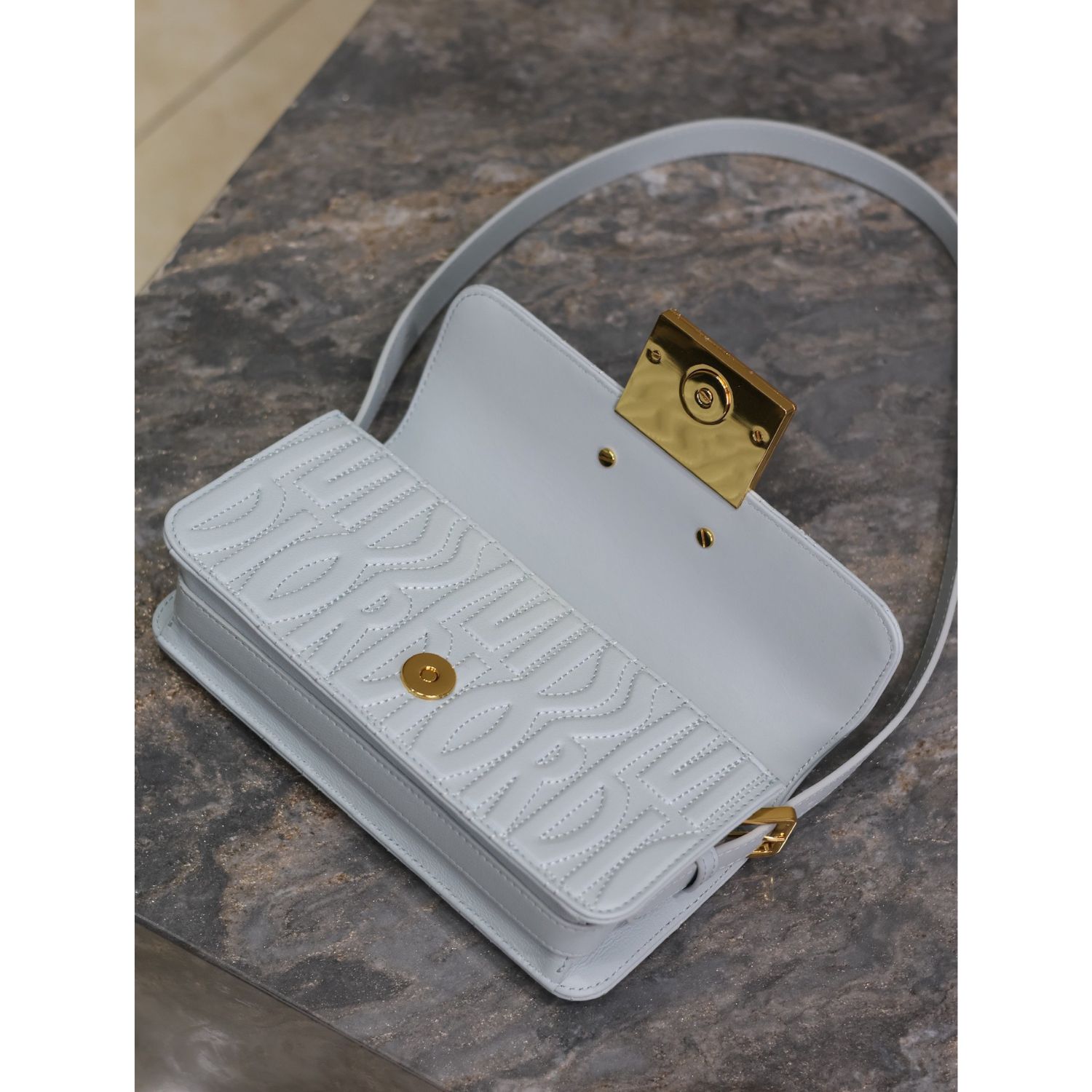 Miss Dior Flap Bag Pale Blue For Women 22cm/8.5in – M2610UBOS_M23B1:1High-quality replica
