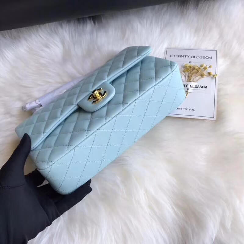 Replica Chanel 1112 Tiffany Blue Medium Size 2.55 Lambskin Leather Flap Bag1:1High-quality replica