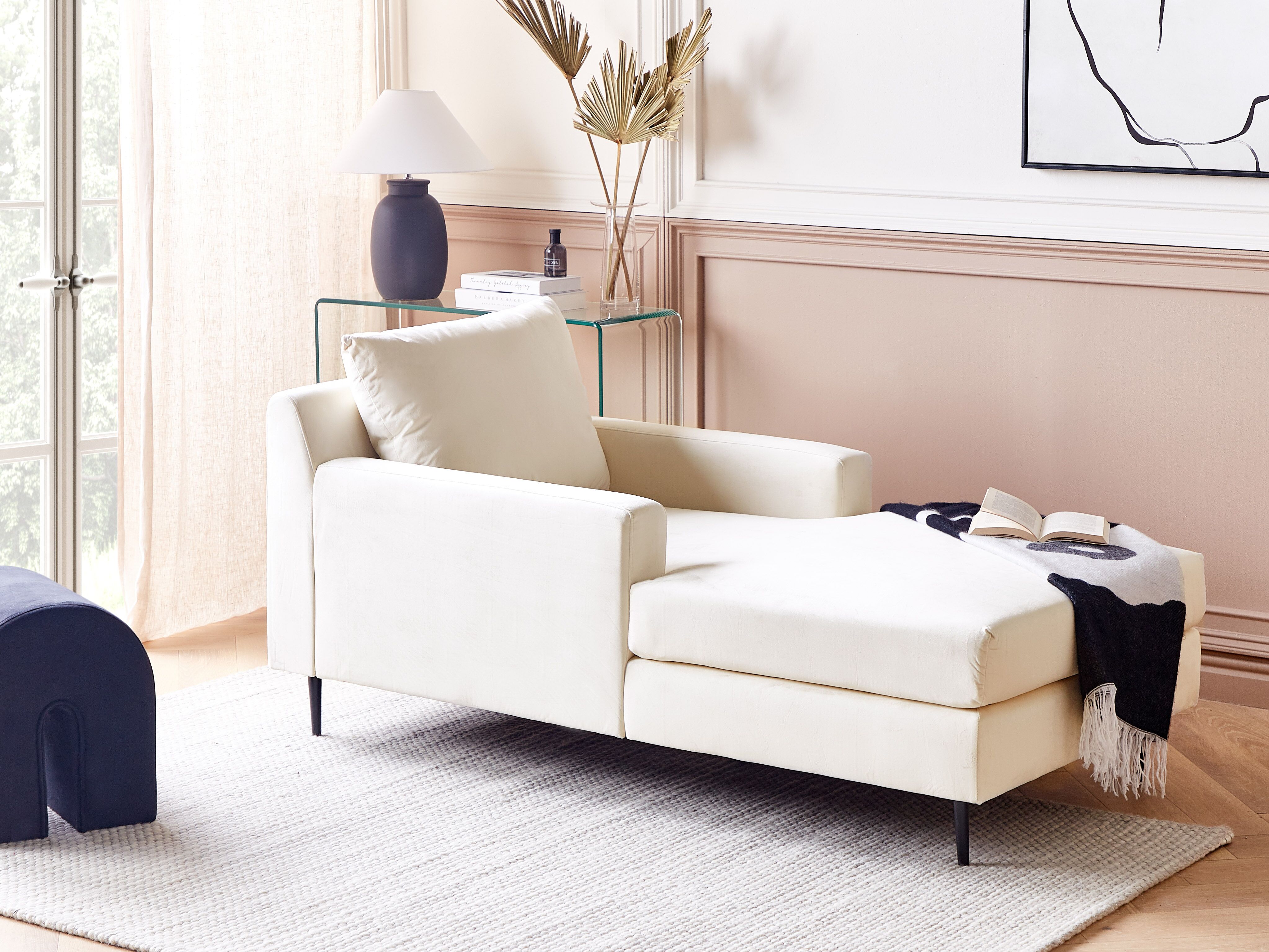 Chaise Longue GUERET Velvet Beige