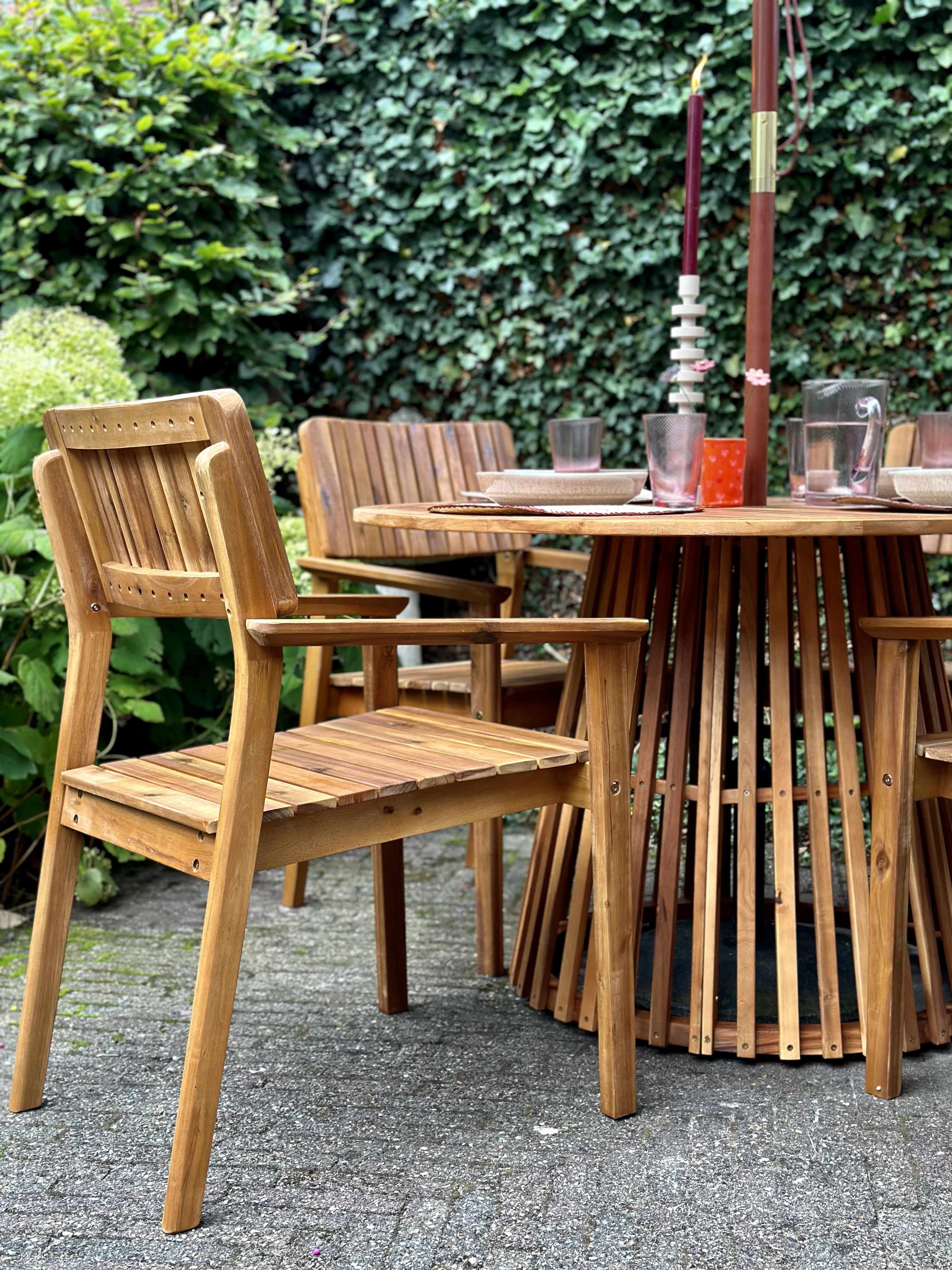 Set of 2 Garden Chairs AGELLO Acacia Wood Brown