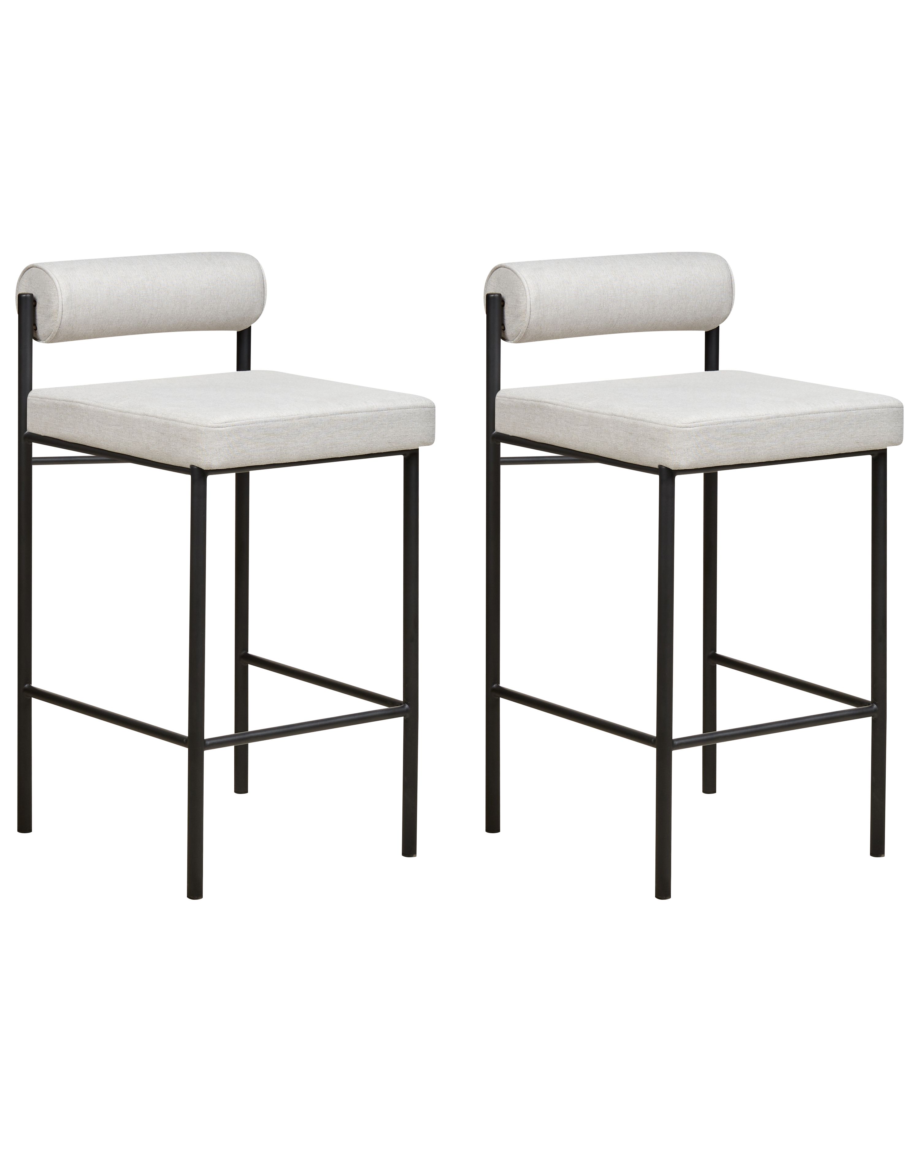 Set of 2 Bar Chairs AMAYA Light Grey