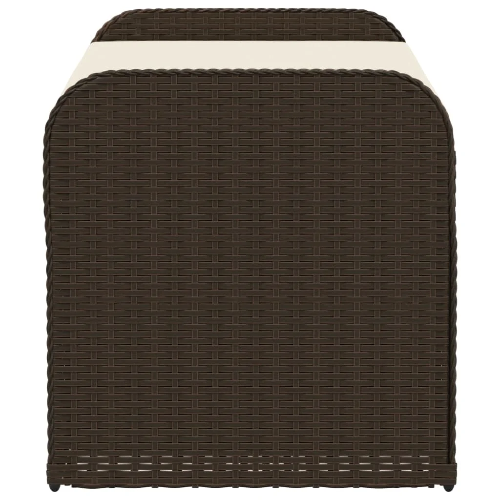 vidaXL Storage Bench with Cushion Outdoor Garden Seat Furniture Poly Rattan - Image 30
