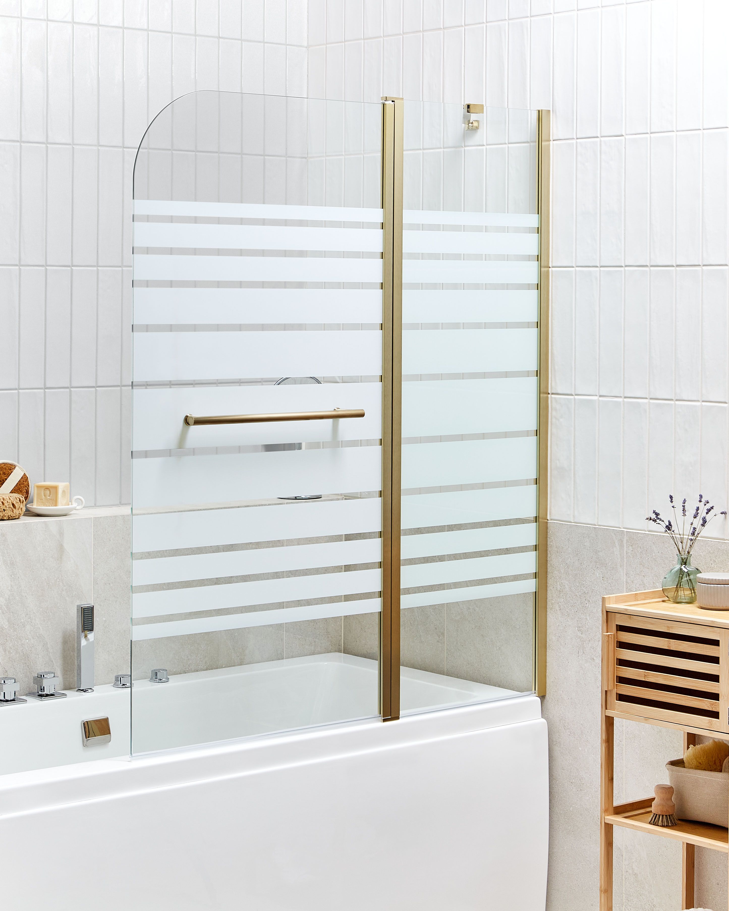 Shower Bath Screen TUAPI 1400 x 1200 mm Gold