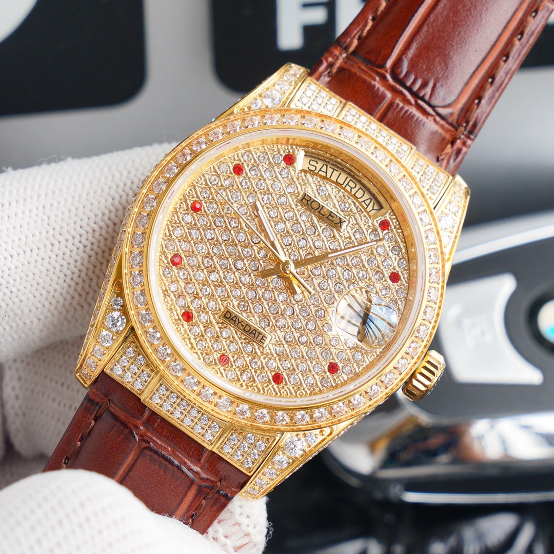 Rolex new full-diamond logotype - full diamonds with classic lettering - official size 36mm(1:1 replica) - Elite Watch Atelier