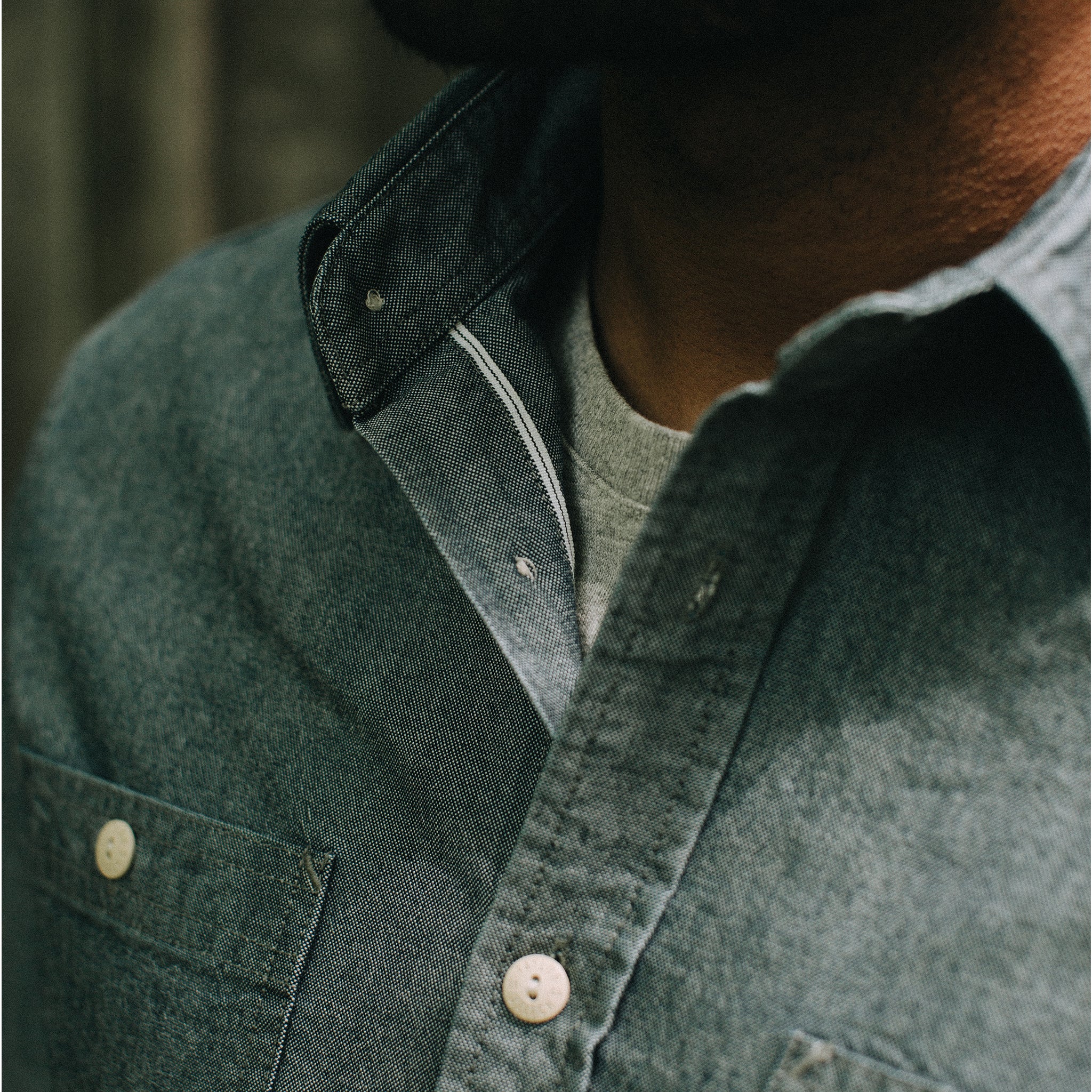The Utility Shirt in Rinsed Selvage Chambray
