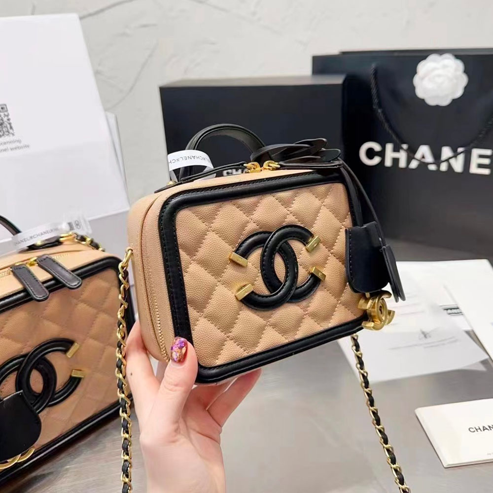 Chanel Vanity Case Quilted Caviar1:1High-quality replica