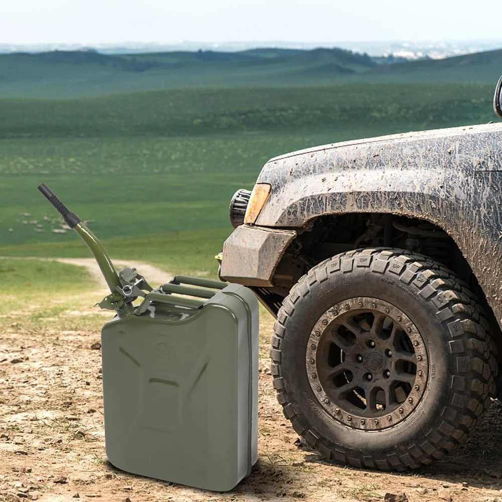 YUONAO 3-Pack 5 Gal (20L) Steel Gas Fuel Can �C Army Green Military-Grade Gasoline Container for Emergency, Outdoor, Off-Road, Camping - Image 4