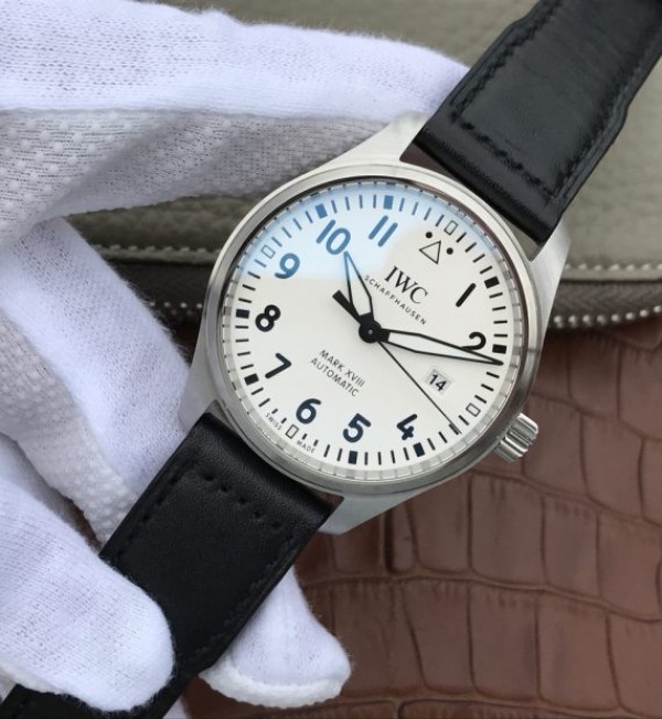 Replica IWC XF Mark XVIII IW327002 White Dial Leather Strap A2892 - Elite Watch Atelier