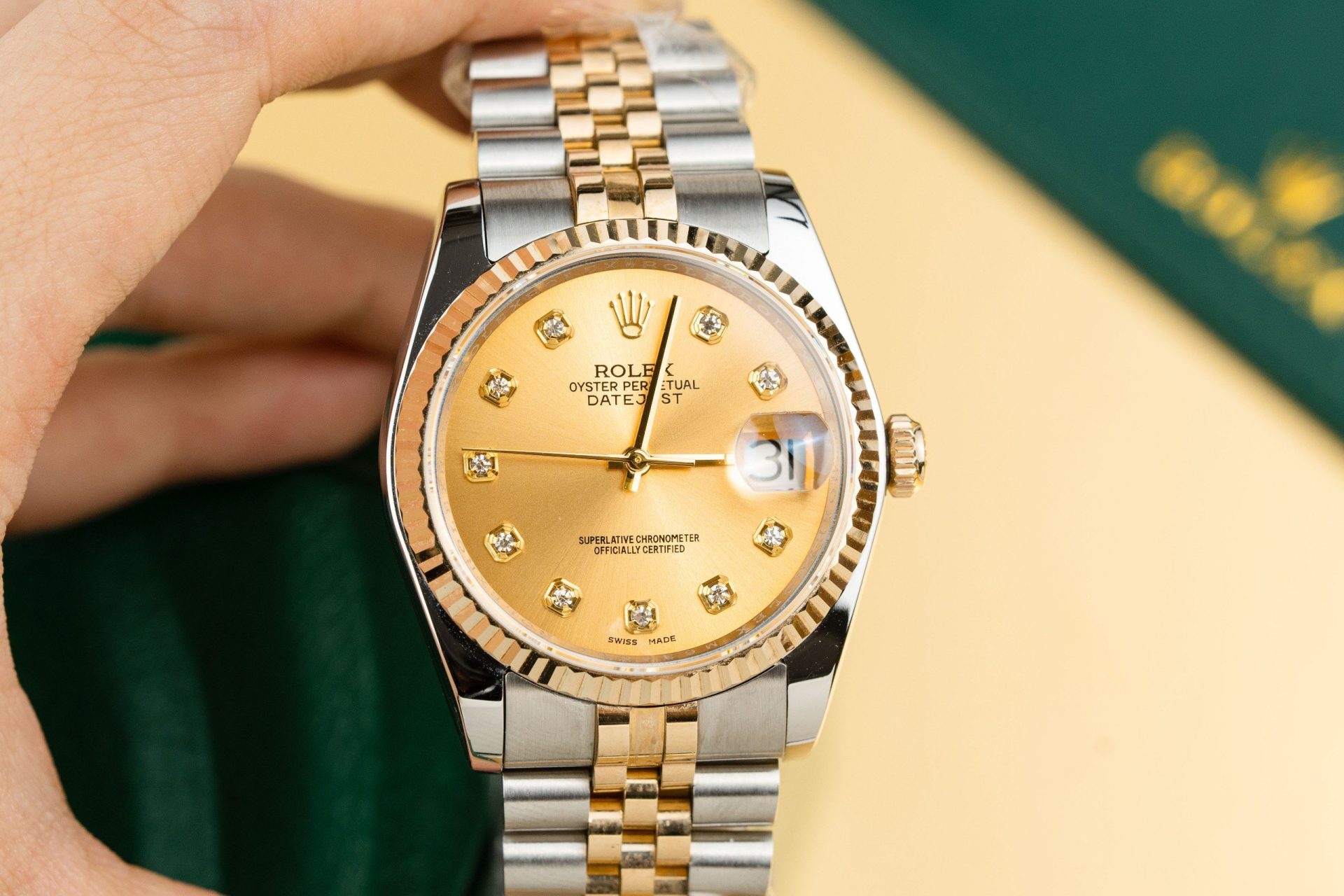 Rolex Replica Watches DateJust 126233 Gold Wrapped Champagne Dial 36mm - Elite Watch Atelier