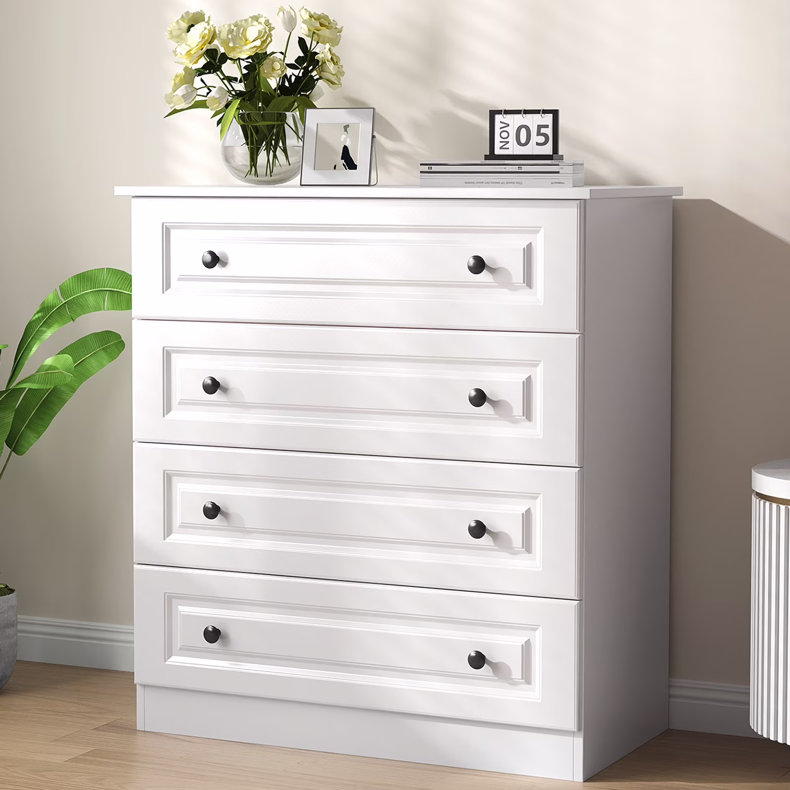 IDEALSOUL Dresser, Black Dresser Tall dresser with Large Storage Space, 4 Drawer Dresser for Bedroom, Hallway, Entryway - Image 3