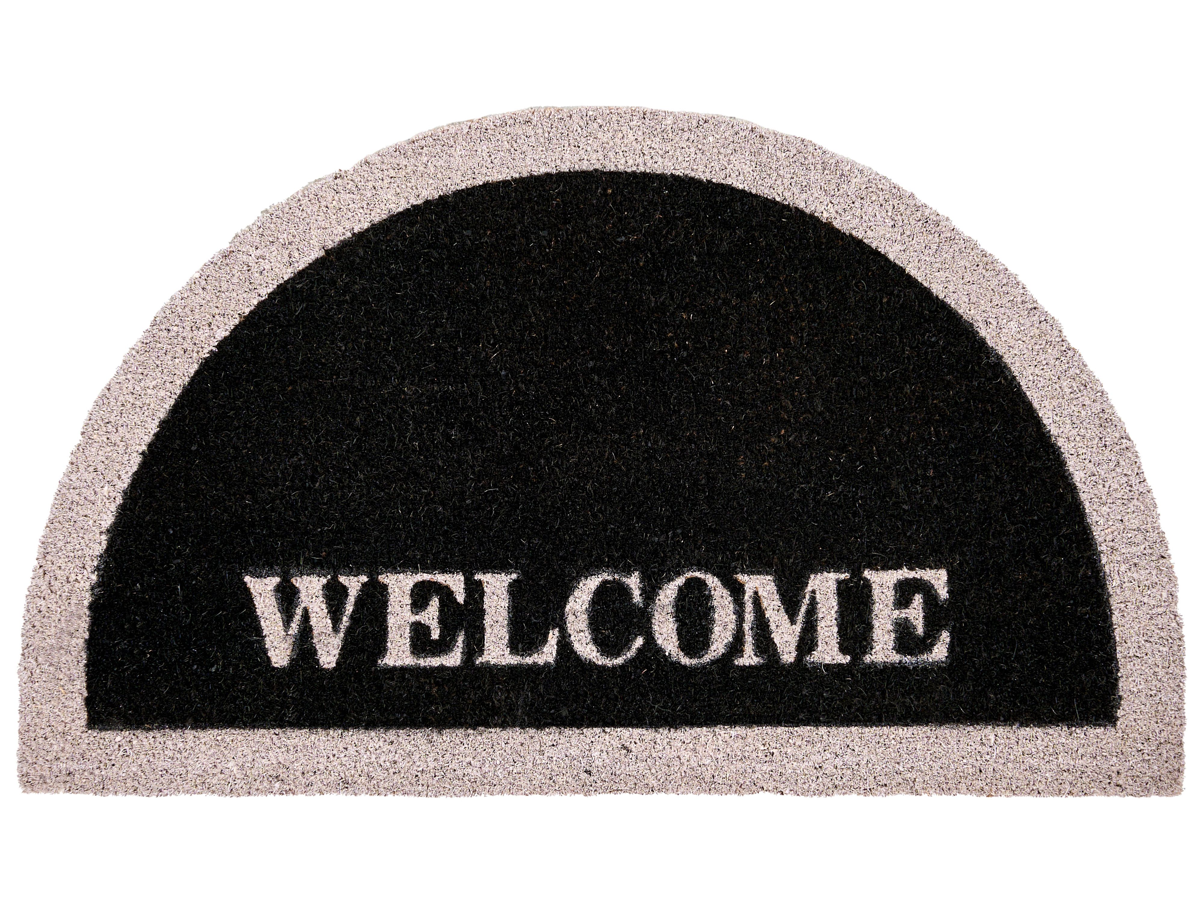Doormat BUHI Black 45 x 75 cm Text Coir