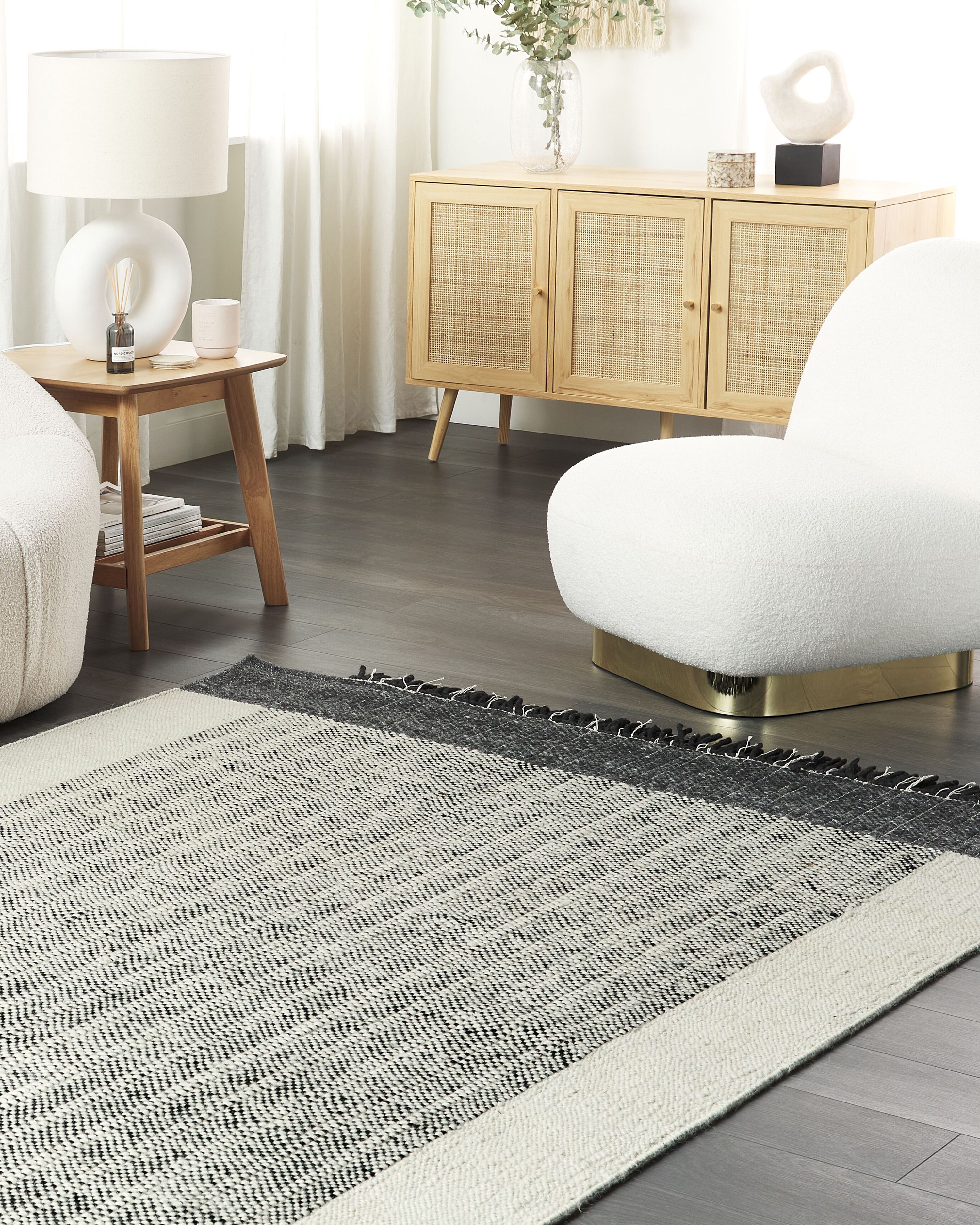 Rug KETENLI White 160 x 230 cm Wool