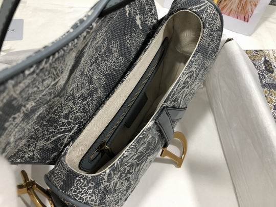 Saddle Bag in Gray Toile de Jouy Reverse Jacquard – DB0791:1High-quality replica