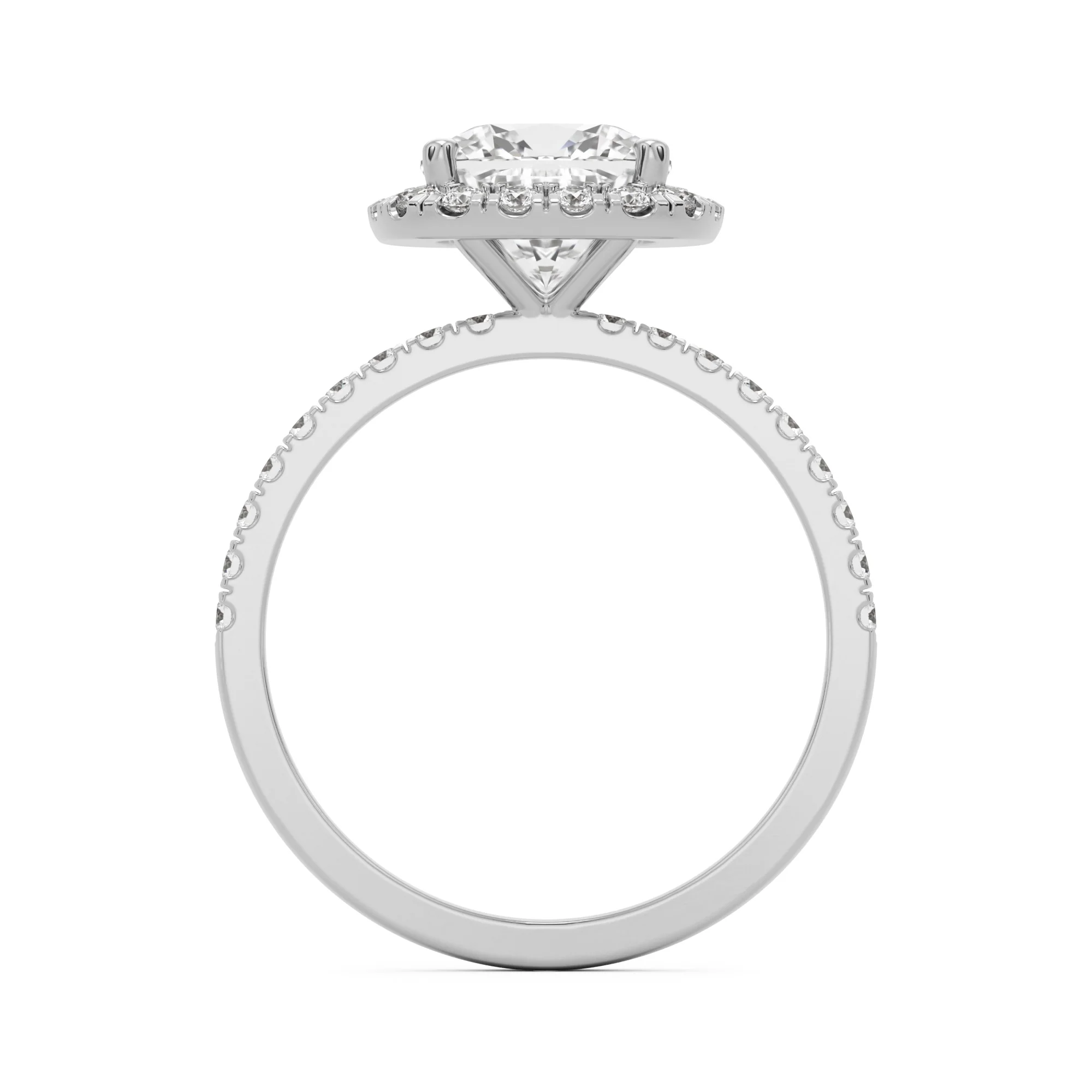 The Elongated Cushion Halo Pavé