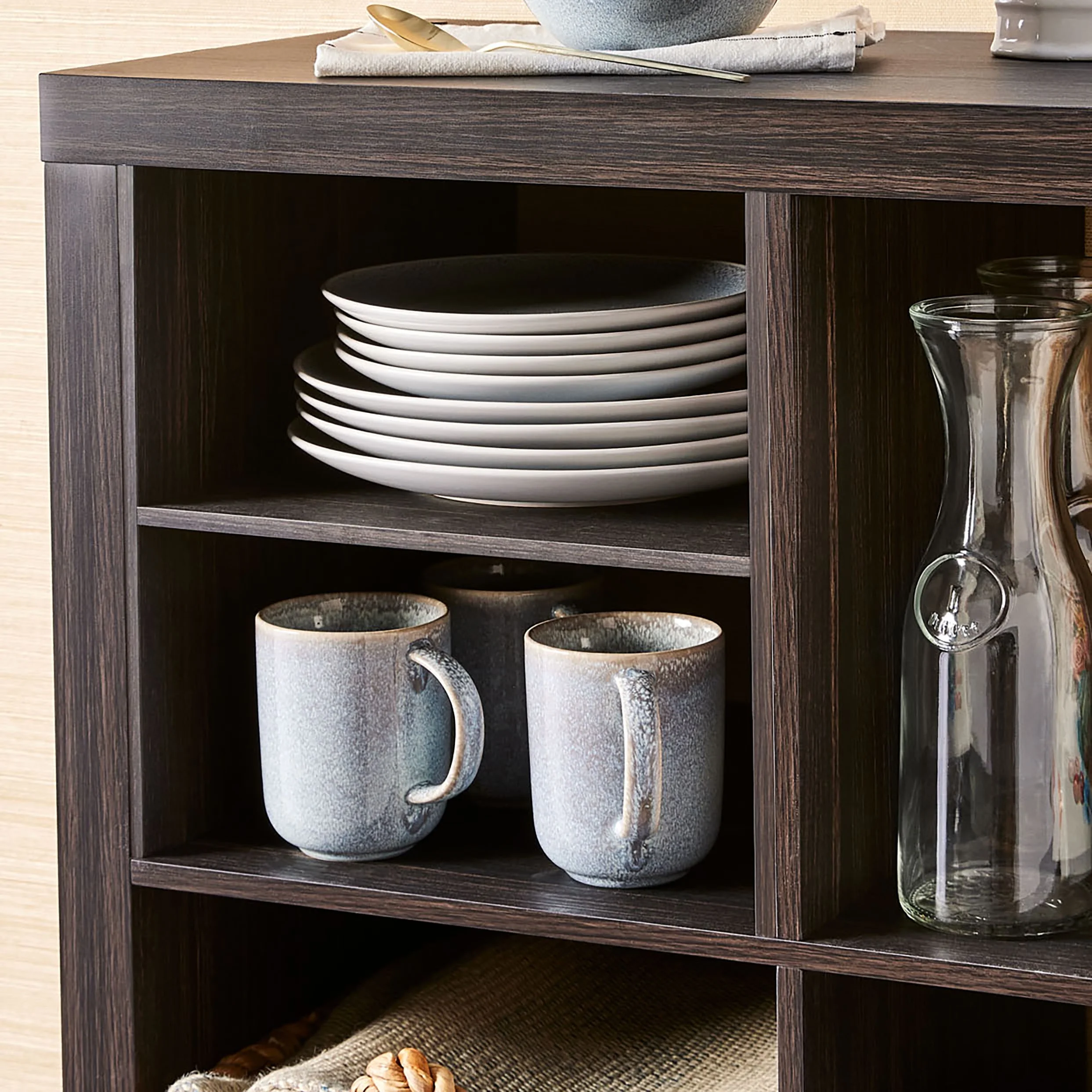 Better Homes & Gardens 9 Cube and 3 Better Homes & Gardens Quad Inserts Bundle-Tobacco Oak - Image 7