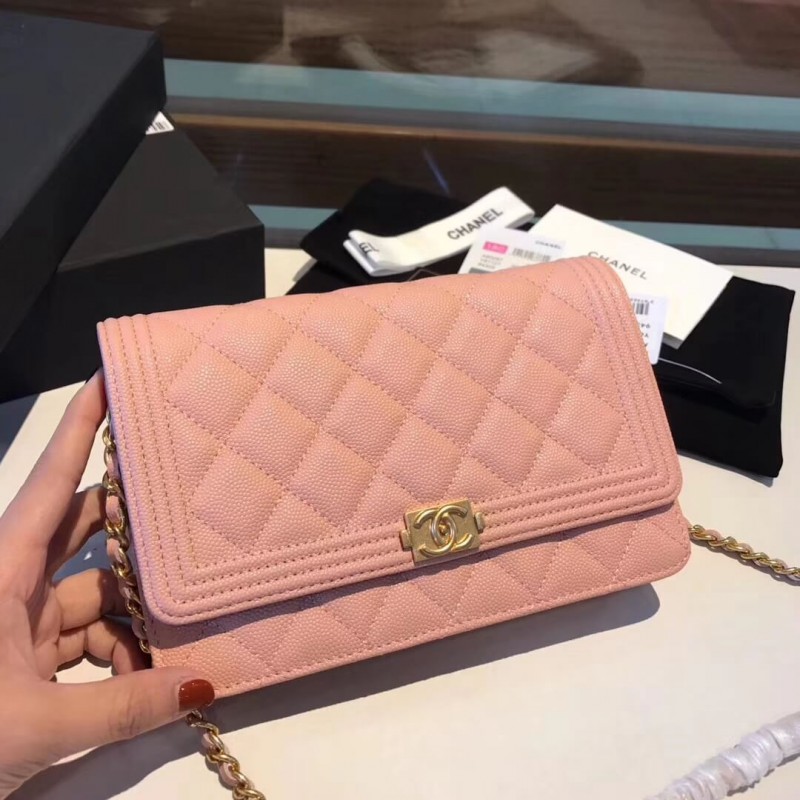 Replica Chanel Quilted Caviar Leboy Woc Chain Bag 80287
