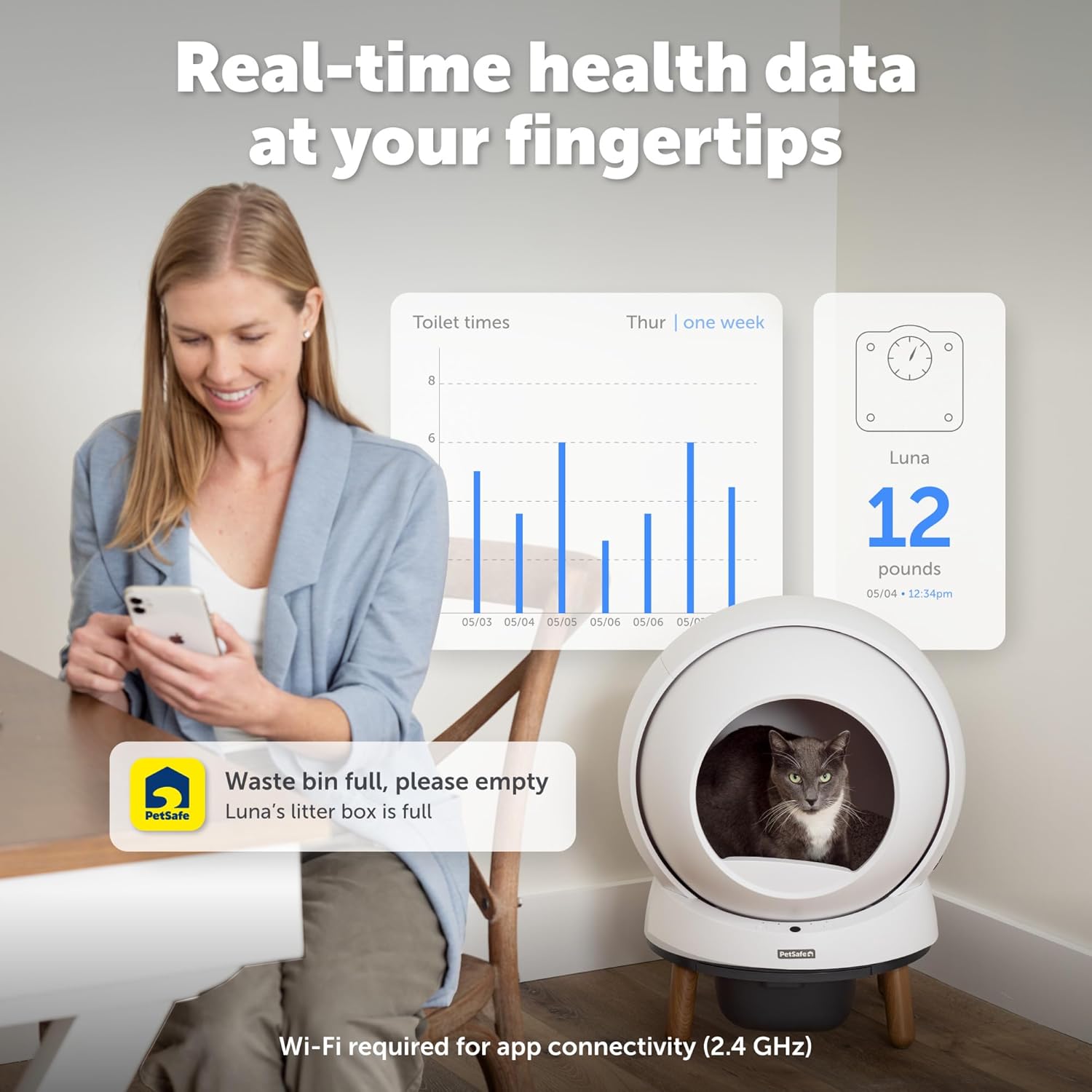 PetSafe Automatic Cat Litter Box Self Cleaning, App Controlled Self Cleaning with Health Monitoring - Image 4
