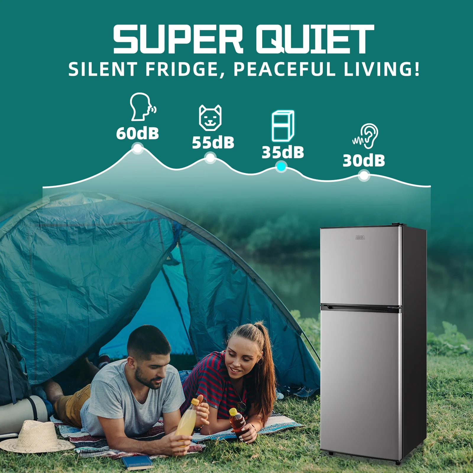 JIEJIA 5.0 Cu.Ft Apartment Size Refrigerators with Separate Freezer, 2 Door Refrigerator, Small Fridge with Freezer, Gray - Image 21