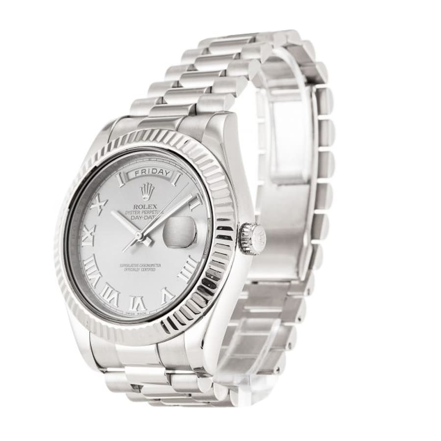 Rolex Day-Date 218239-0041 V6 White Roman Dial Replica - Elite Watch Atelier
