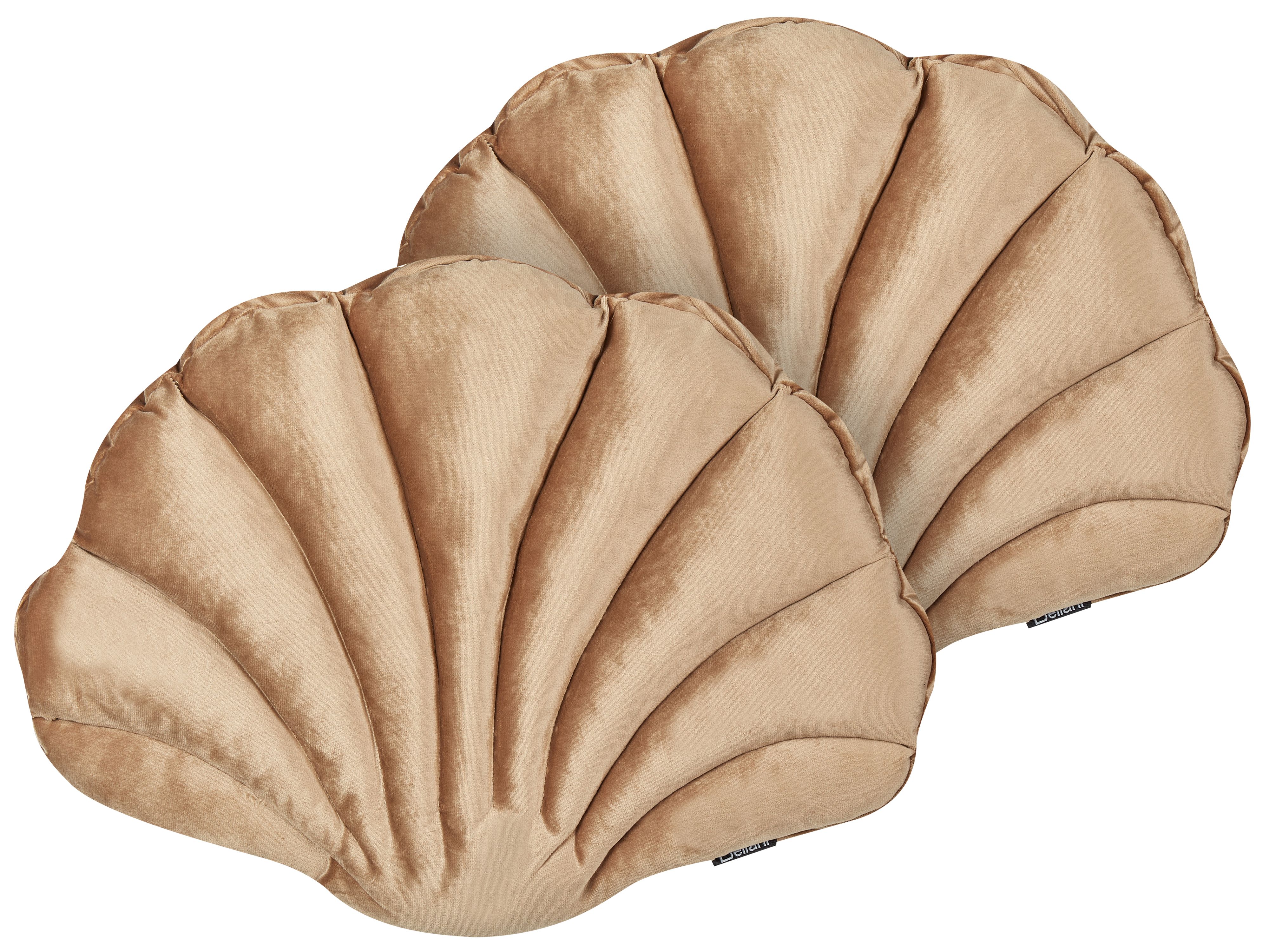 Set of 2 Decorative Cushions CONSOLIDA Velvet 47 x 35 cm Sand Beige Solid