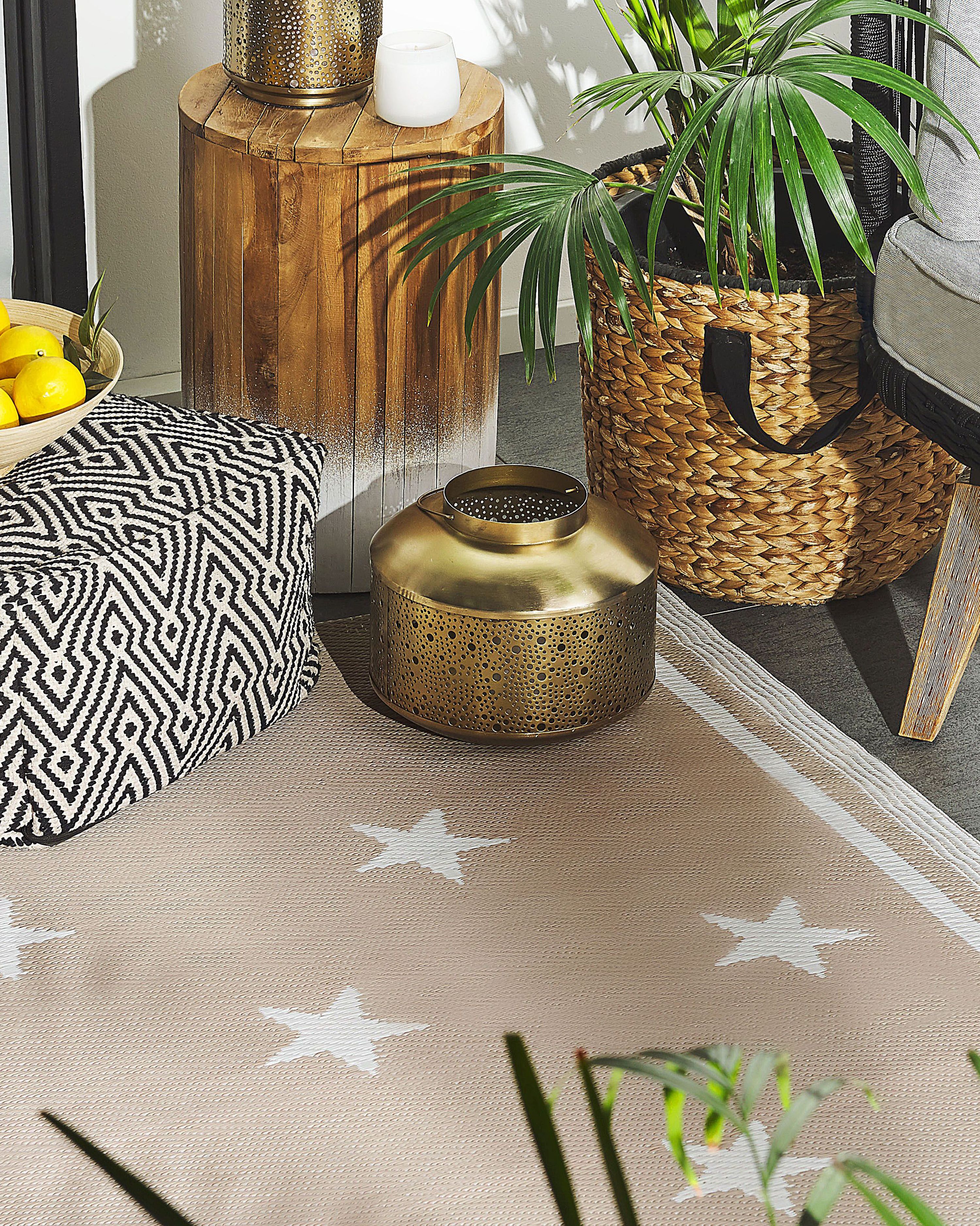 Outdoor Rug LATUR Sand Beige 120 x 180 cm