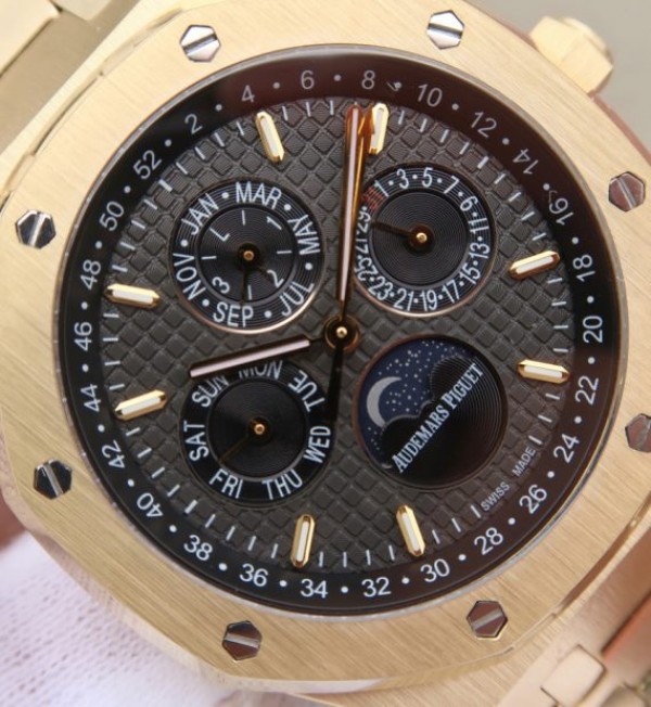 Replica Audemars Piguet JF Royal Oak 41mm 26574 YG Black Textured Dial A5134 - Top club
