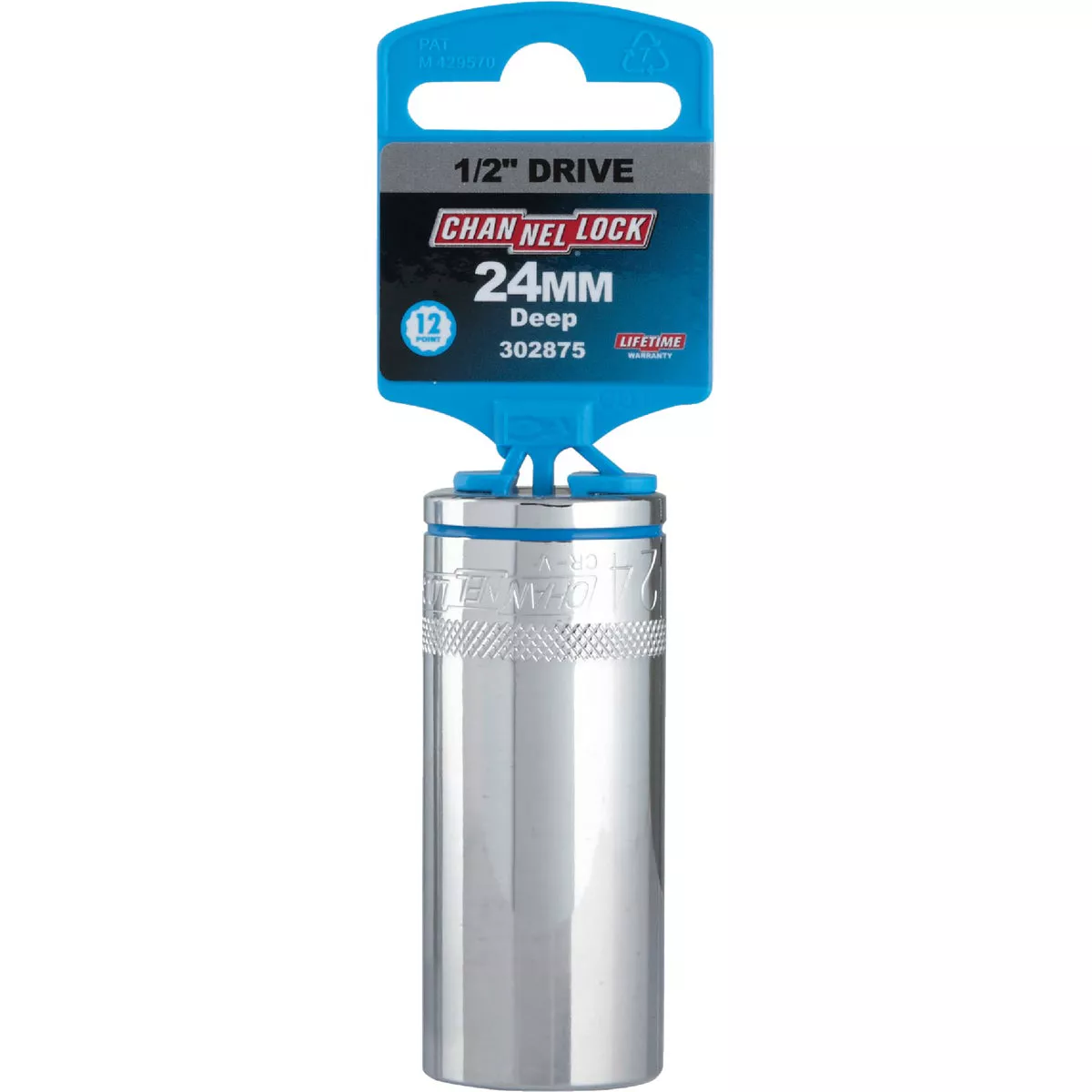 Channellock 1/2 In. Drive 24 mm 12-Point Deep Metric Socket