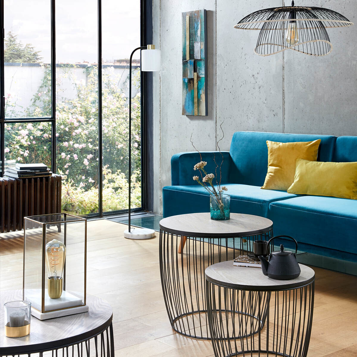 Cushion "Linah" Yellow, 45x45 cm