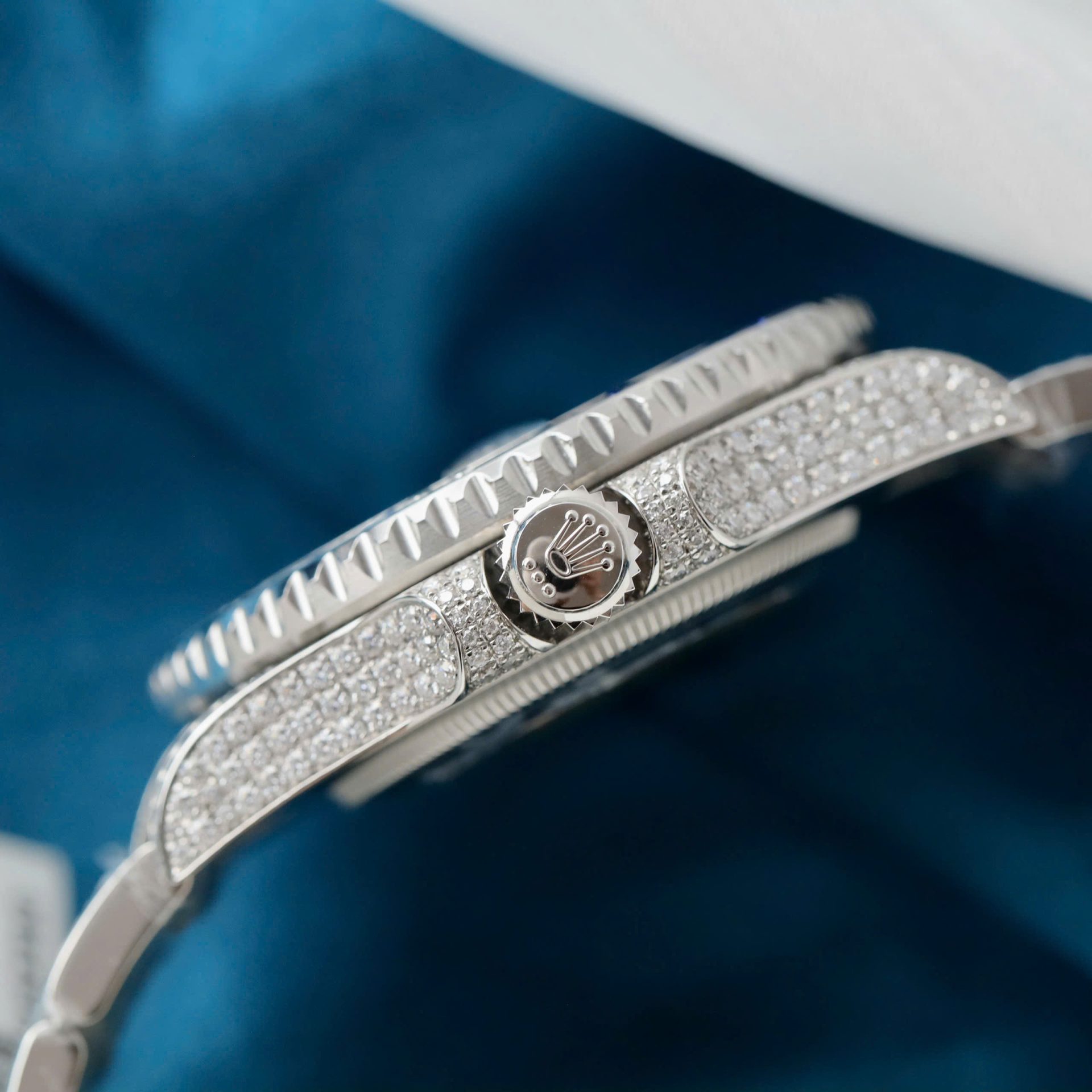 Rolex GMT-Master II Replica Watch Sapphire + Diamonds Moissanite 40mm - Elite Watch Atelier