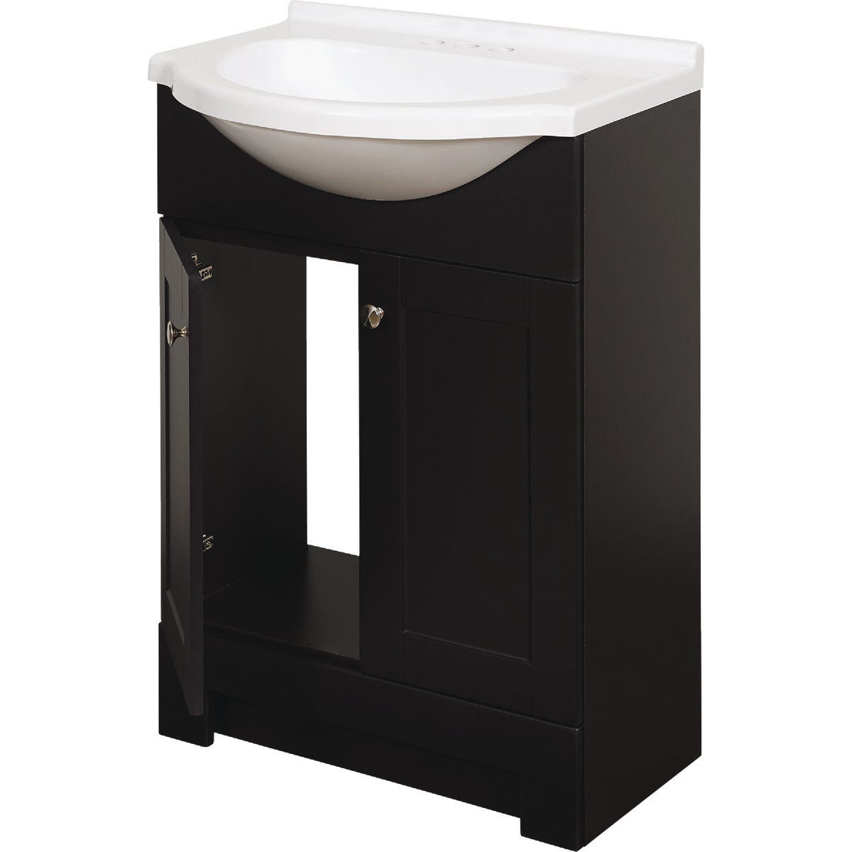 Zenith Zenna Home Espresso 24 In. W x 35 In. H x 18 In. D Euro Vanity with White Cultured Marble Top
