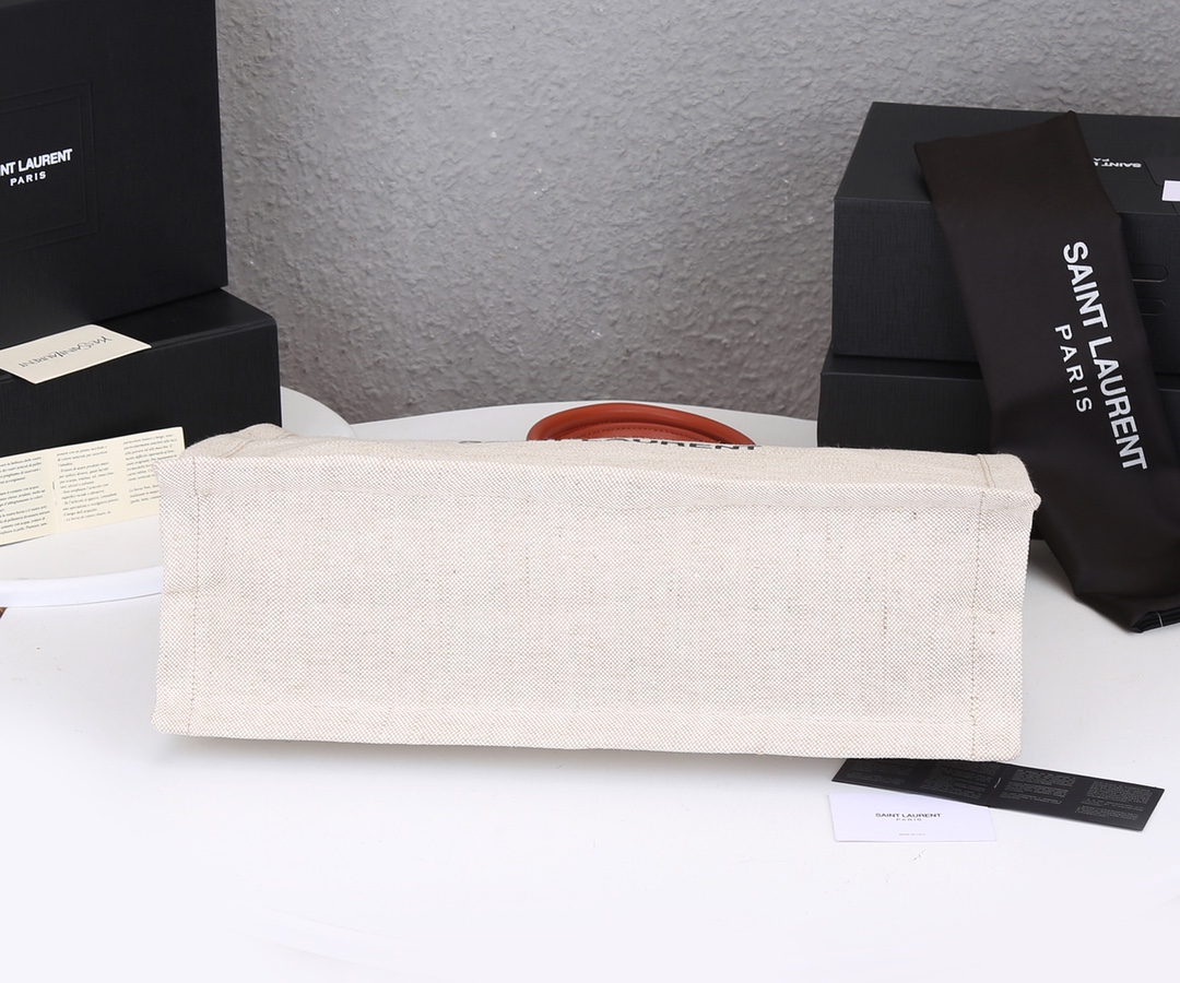 Replica Ysl Rive Gauche Tote Bag In Linen And Leather1:1High-quality replica