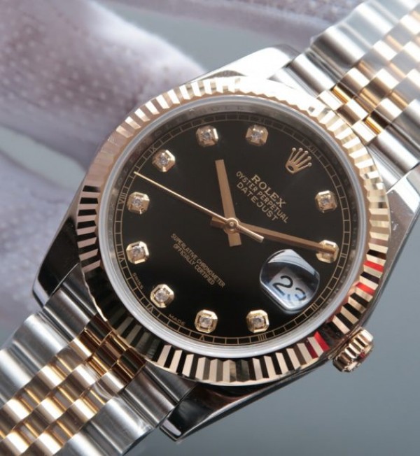 Replica Rolex DateJust 41mm 126333 Noob YG Wrapped Black Dial SS/YG Jubilee Bracelet A2836 - Elite Watch Atelier