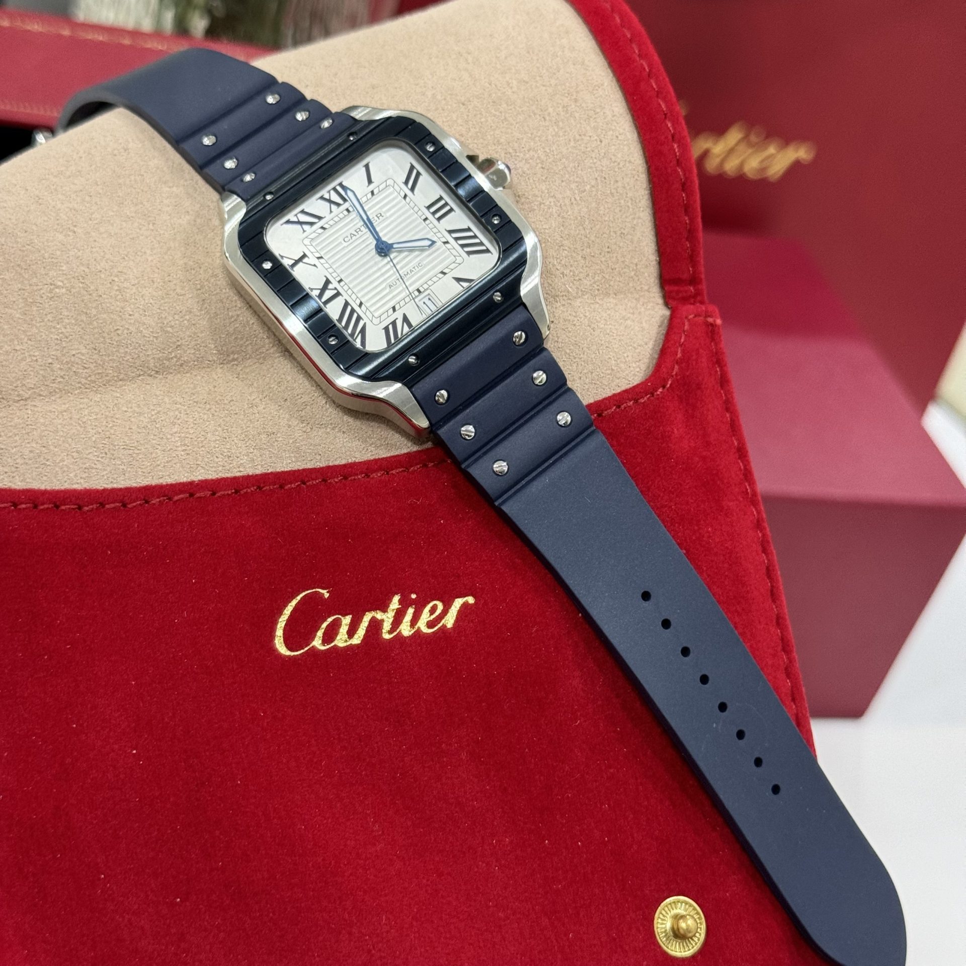 Cartier Replica Watch Santos White Dial Rubber Strap BV Factory 39.8mm - Top club