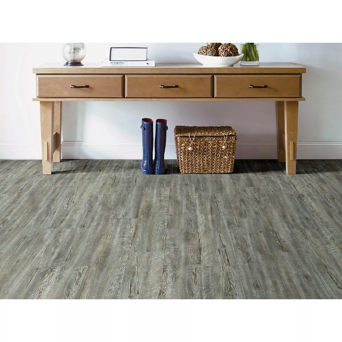 Shaw Floorte Pro Weathered Barnboard 7 In. W x 48 In. L Vinyl Rigid Core Floor Plank (27.73 Sq. Ft./Case)