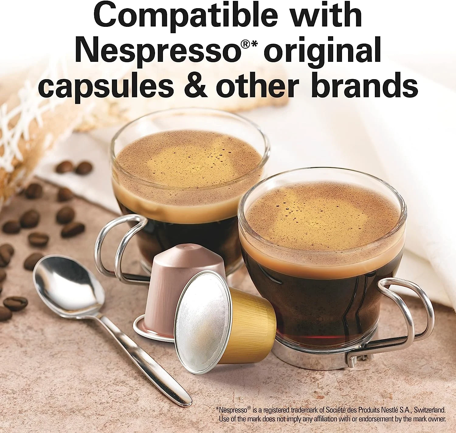 Hamilton Beach Espresso Maker, Compatible with Nespresso??* original capsules, Black with Chrome Accents, 40726
