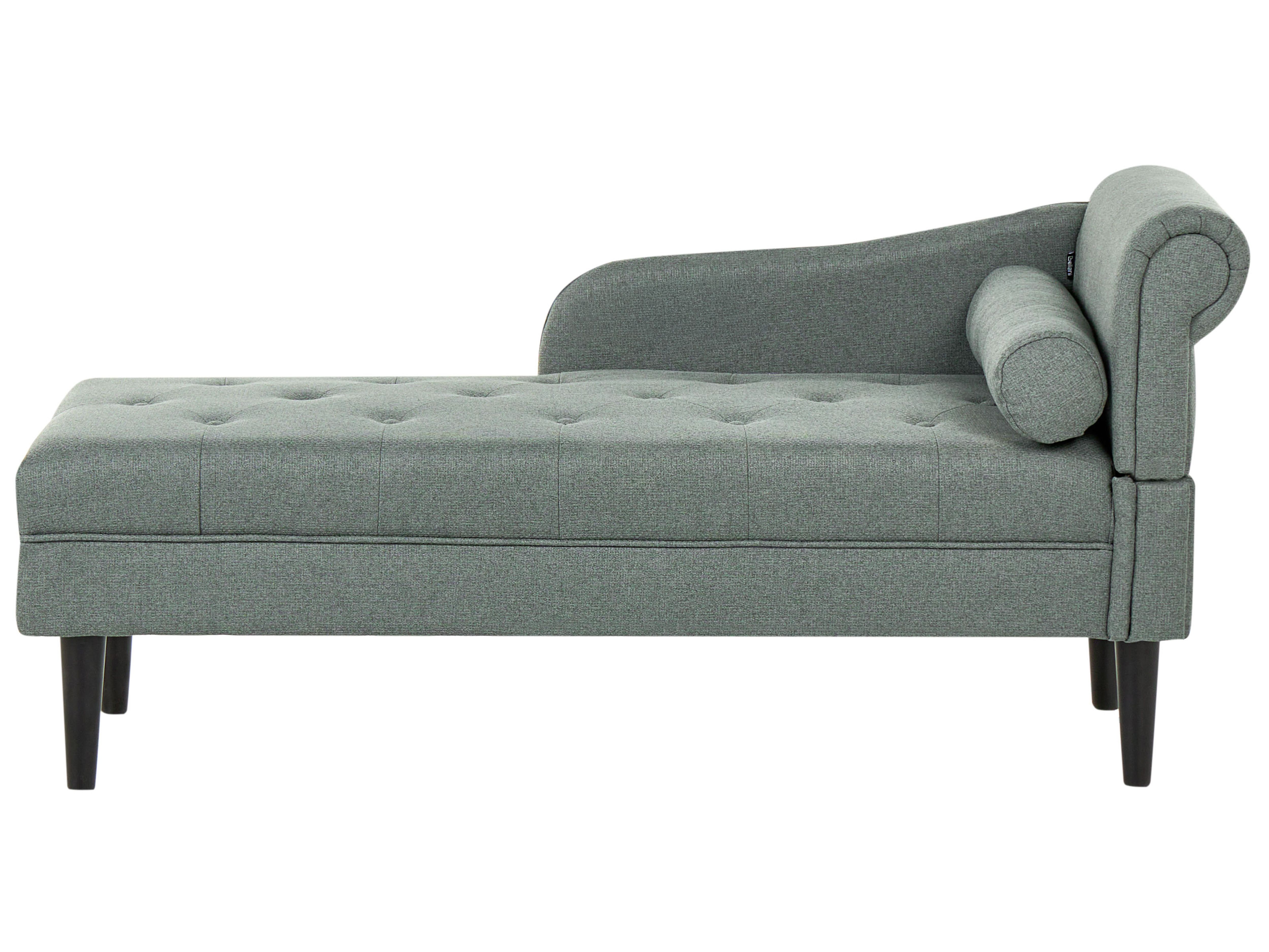 Right-Hand Chaise Lounge YVOIRE Fabric Green
