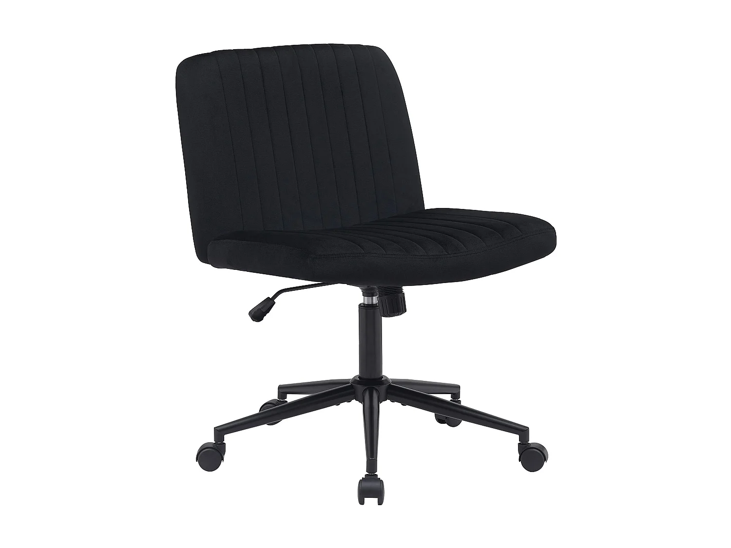 Chaise de bureau - Velours - Noir - Kingman