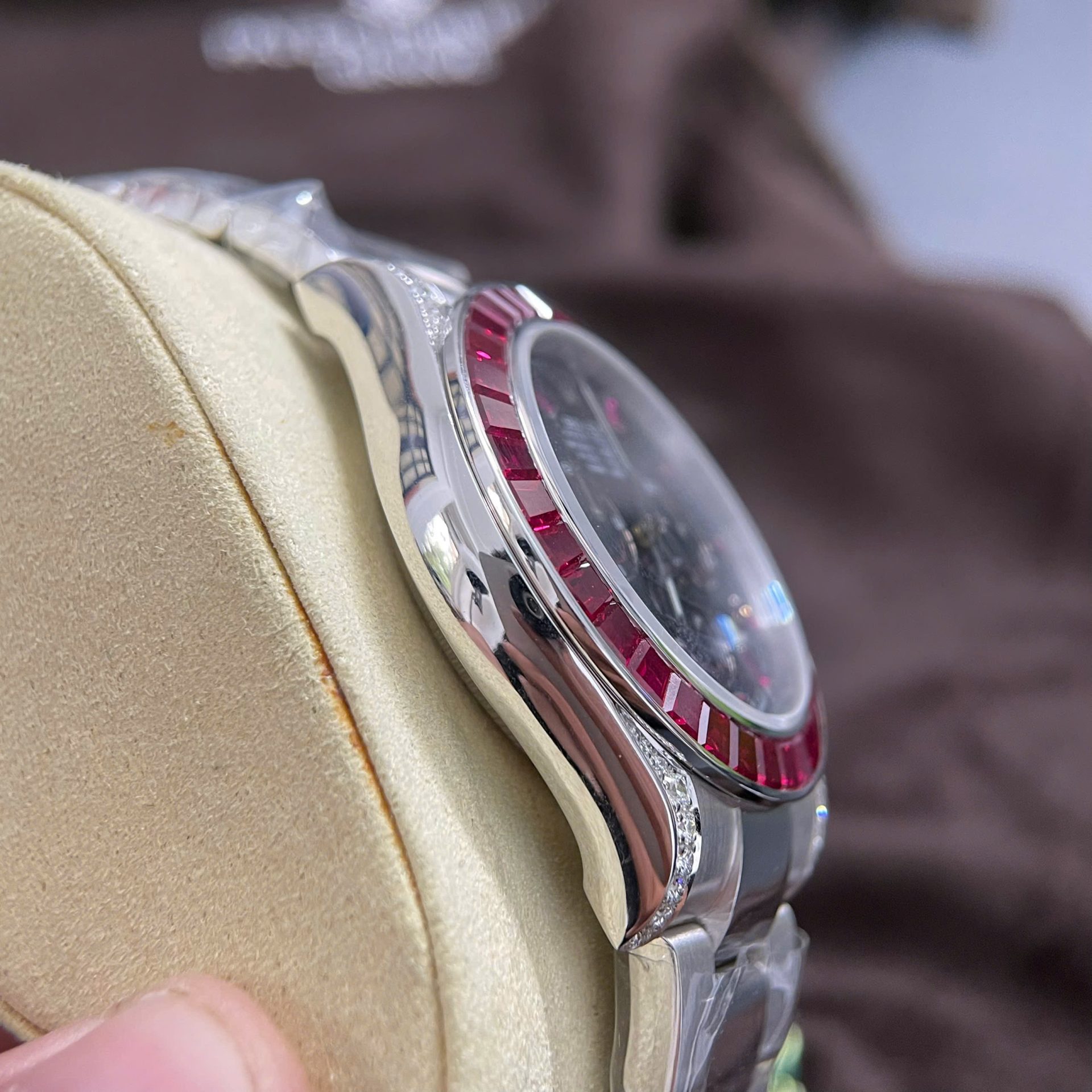 Rolex Daytona 126599TRU Replica Watch 18K Solid Gold + Natural Ruby + Natural Diamonds Custom 40mm - Elite Watch Atelier