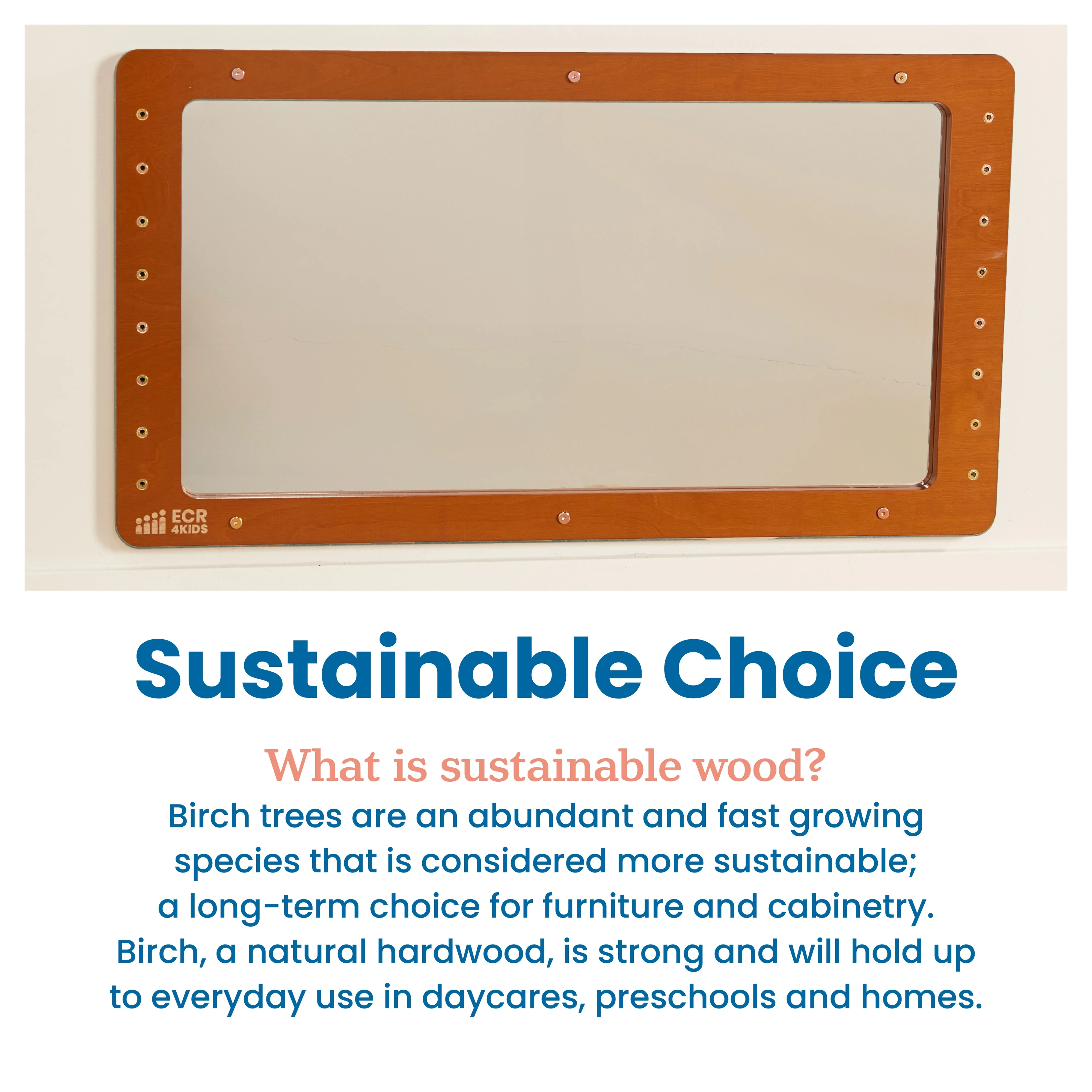 ECR4Kids Wall-Mounted Coordination Mirror, Natural - Image 19