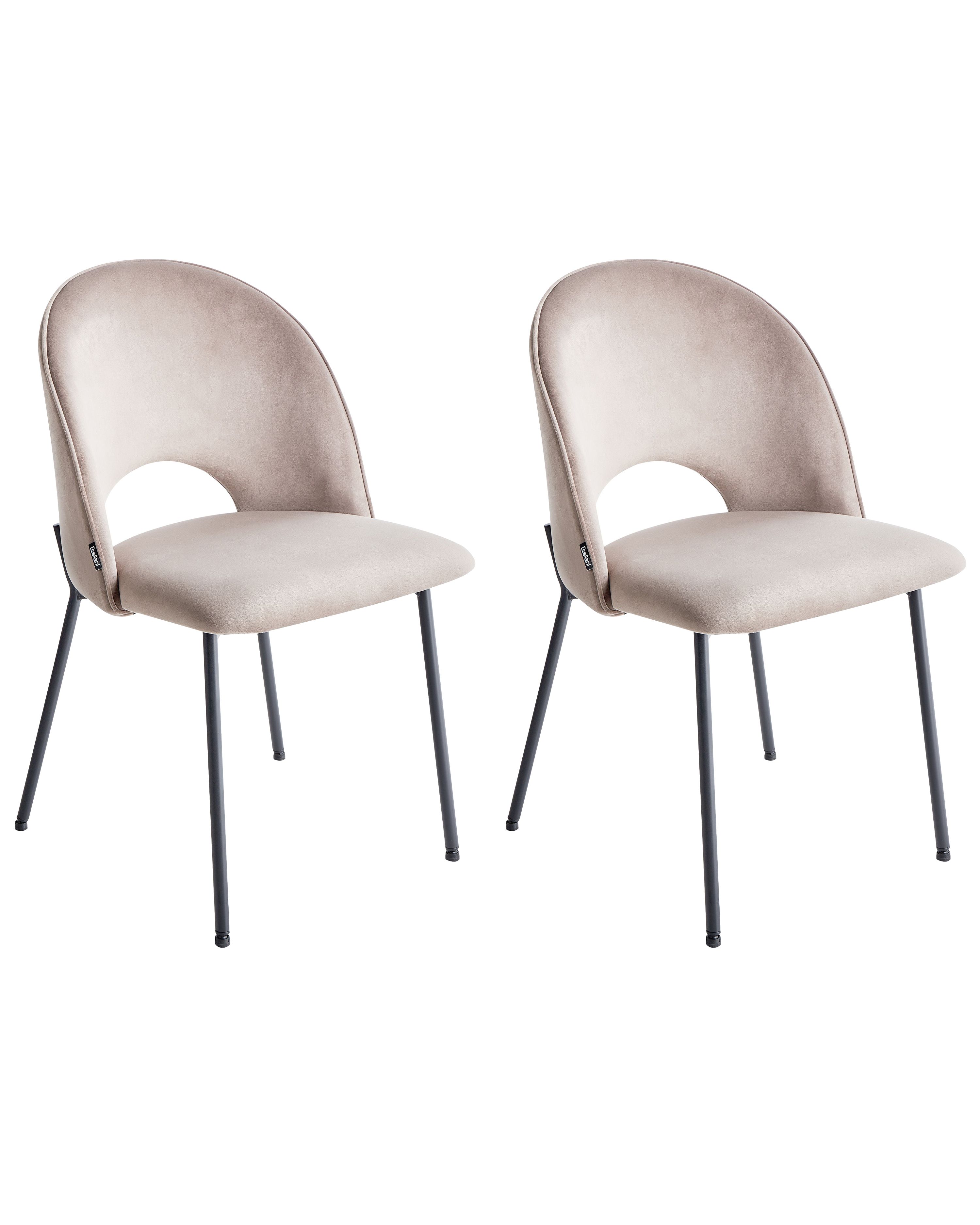 Set of 2 Dining Chairs COVELO Velvet Taupe