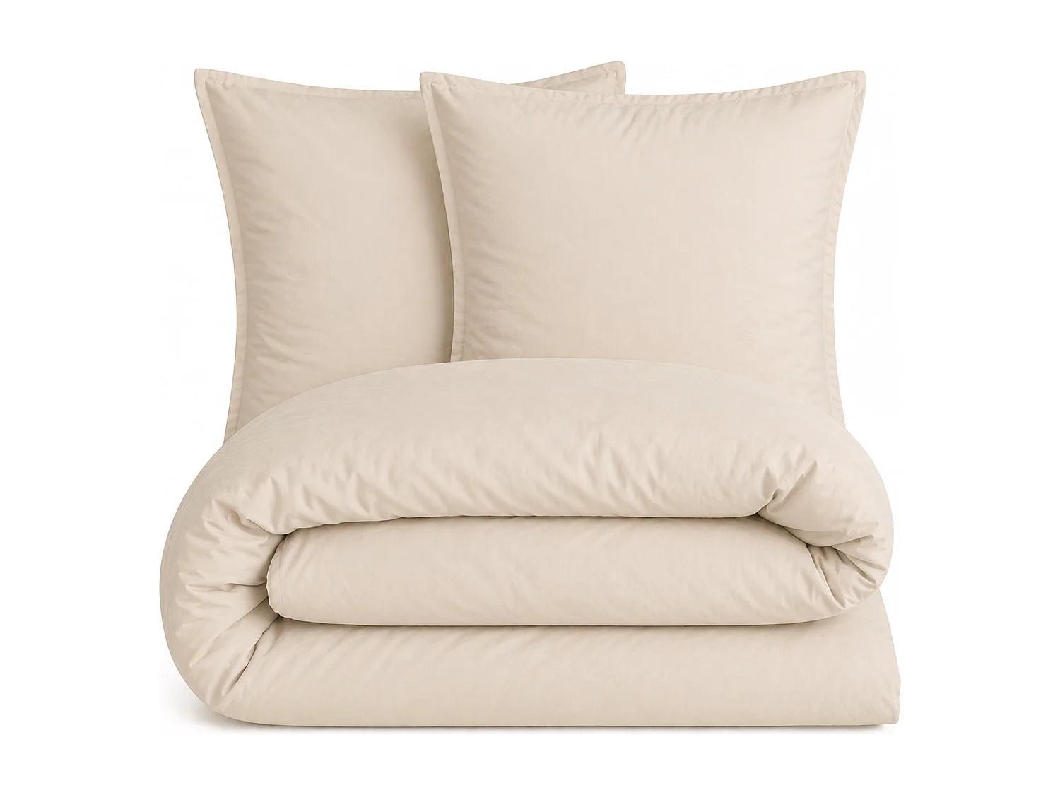 Parure 240x220 cm MILA polyester micro lavée marron sable 3 pièces