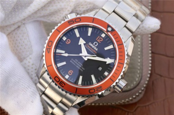 Replica Omega Planet Ocean Professional Orange Bezel 45mm OMF SS Bracelet A8500 - Elite Watch Atelier