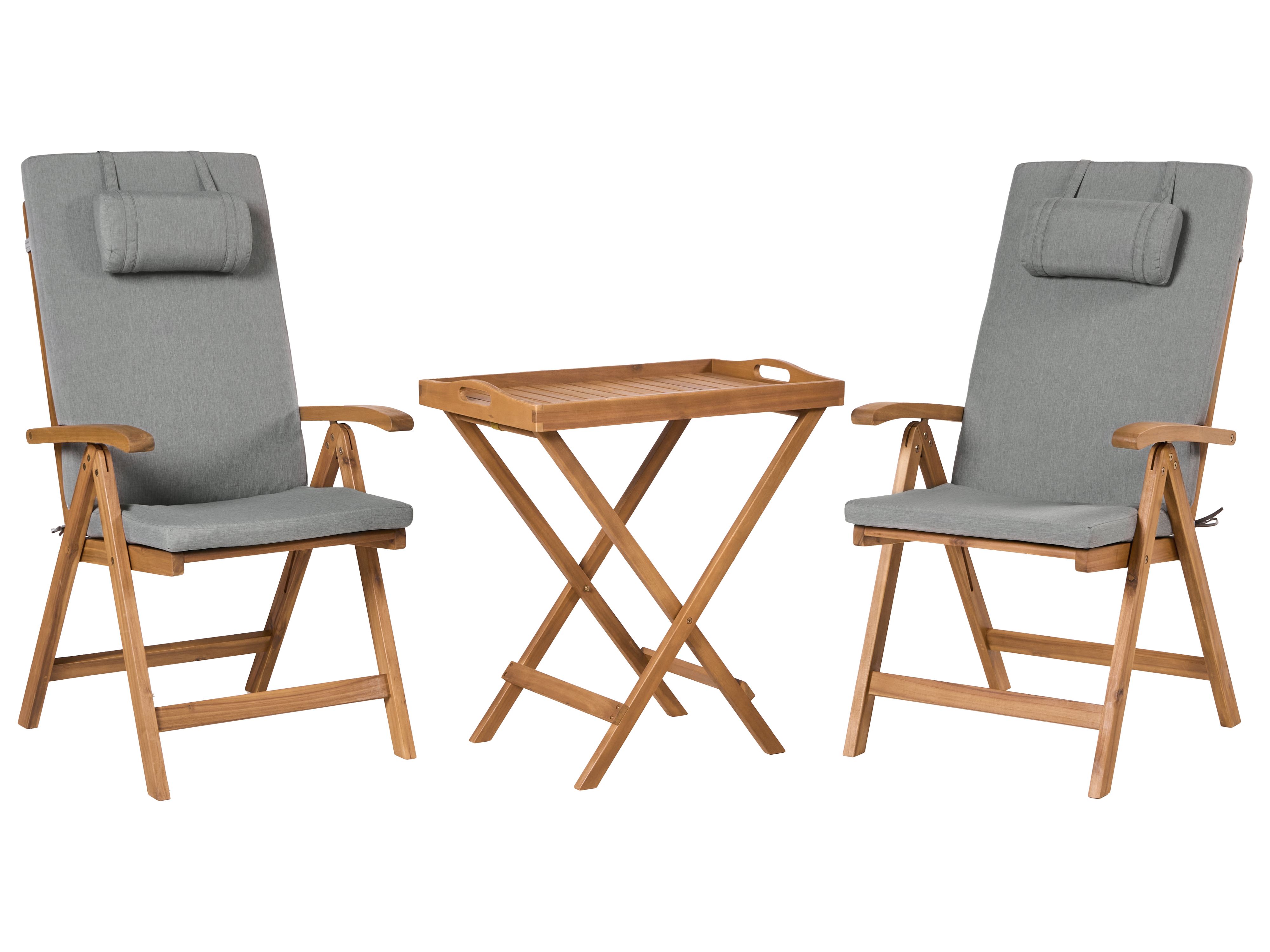 Bistro Set JAVA PREMIUIM Acacia Wood Grey Melange