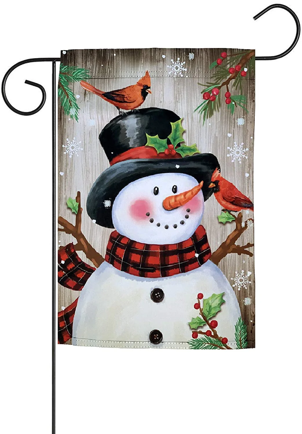 Frosty & Cardinals Christmas Garden Flag - 12